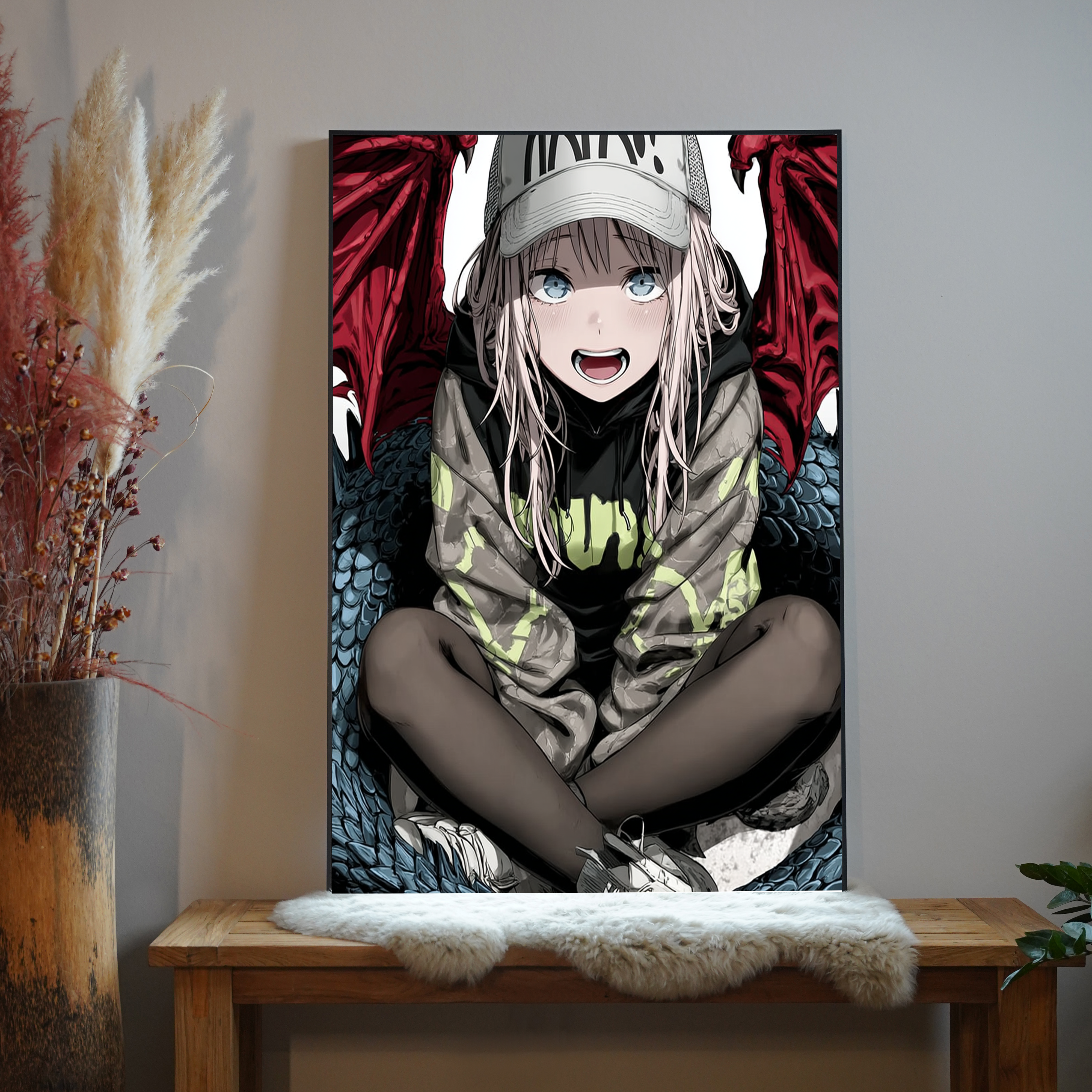 Mädchen Drache  Anime 1 | LED Bild