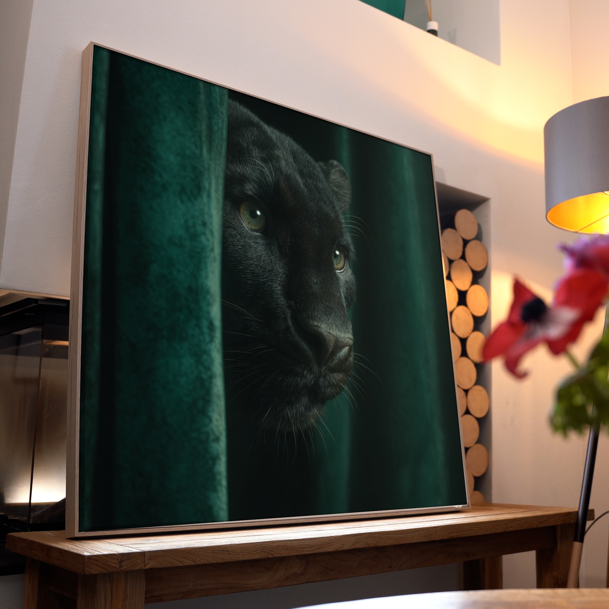 Panther Grüner Vorhang 2 | LED Bild