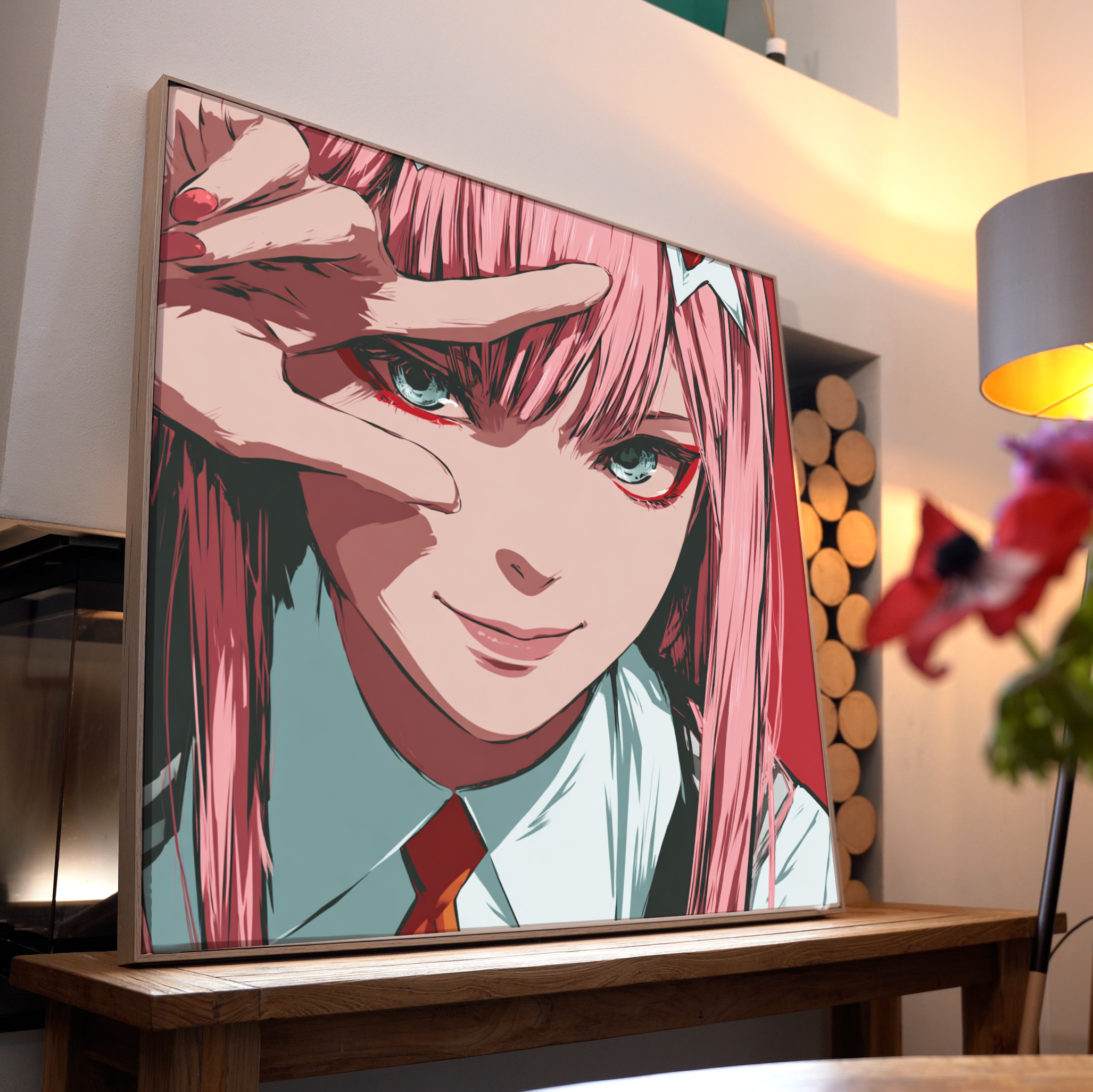 Manga Mädchen Pink 1 | LED Bild