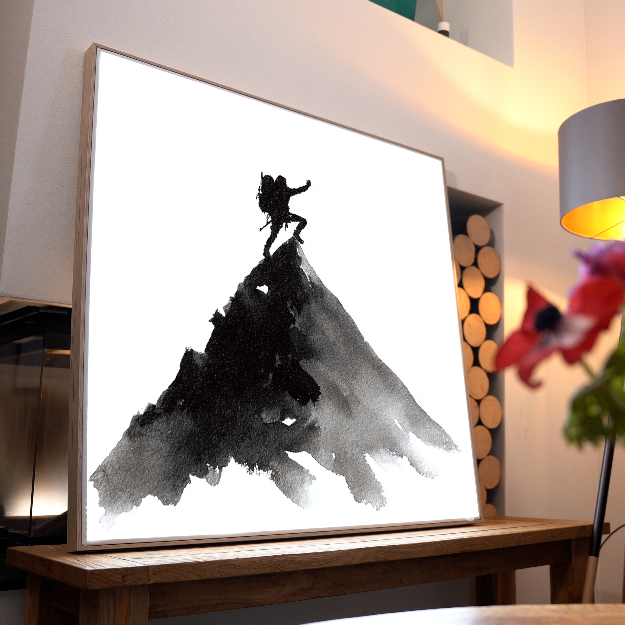 Bergsteiger Silhouette 1 | LED Bild