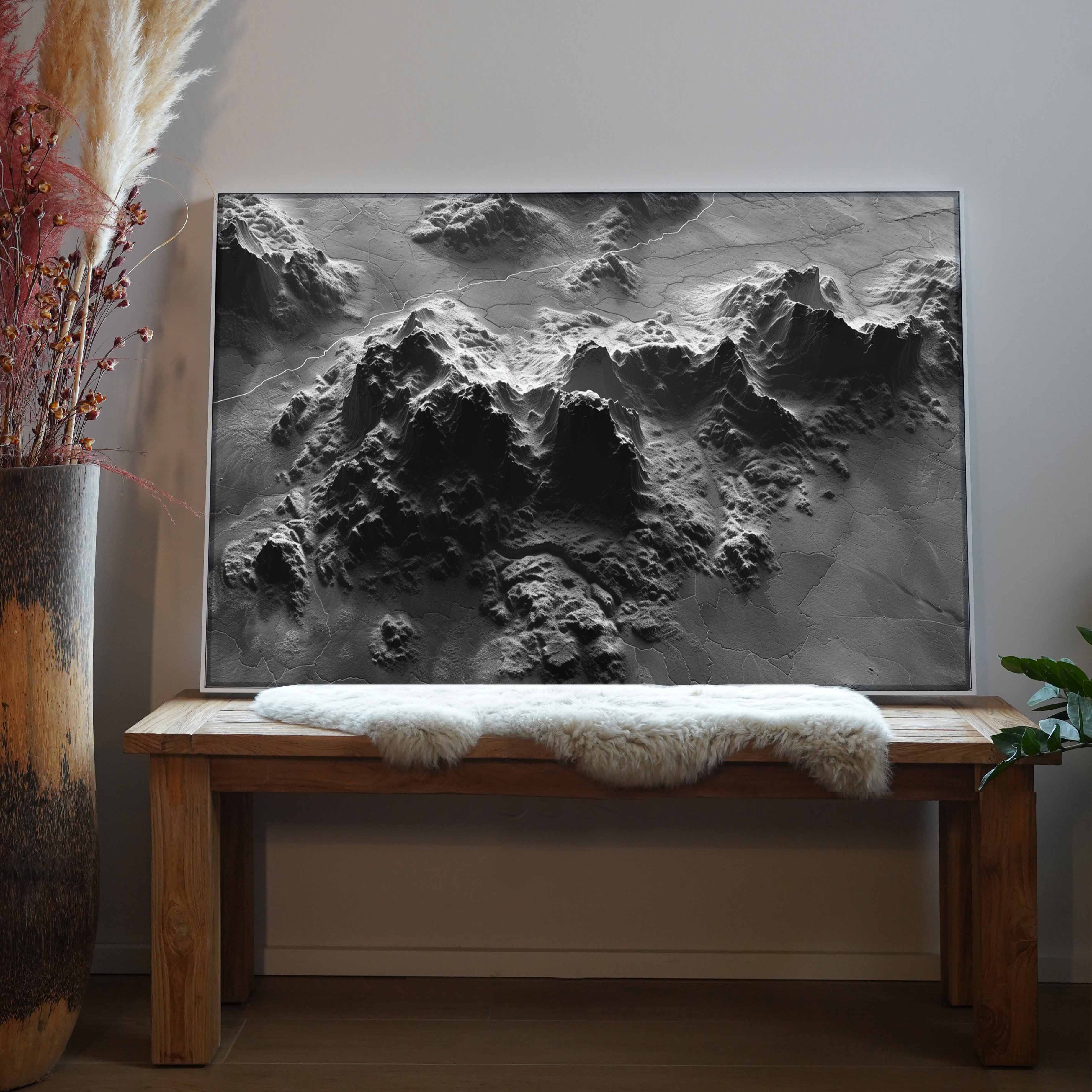 Berglandschaft Skulptur 2 | LED Bild