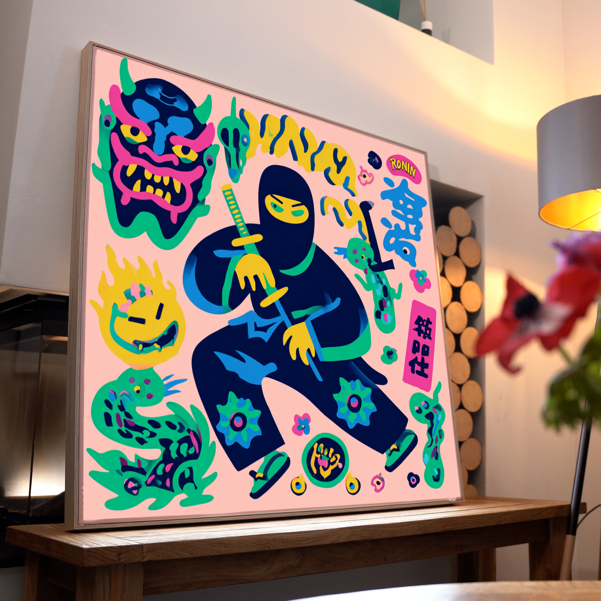 Asiatische Malerei Abstrakt 2 | LED Bild