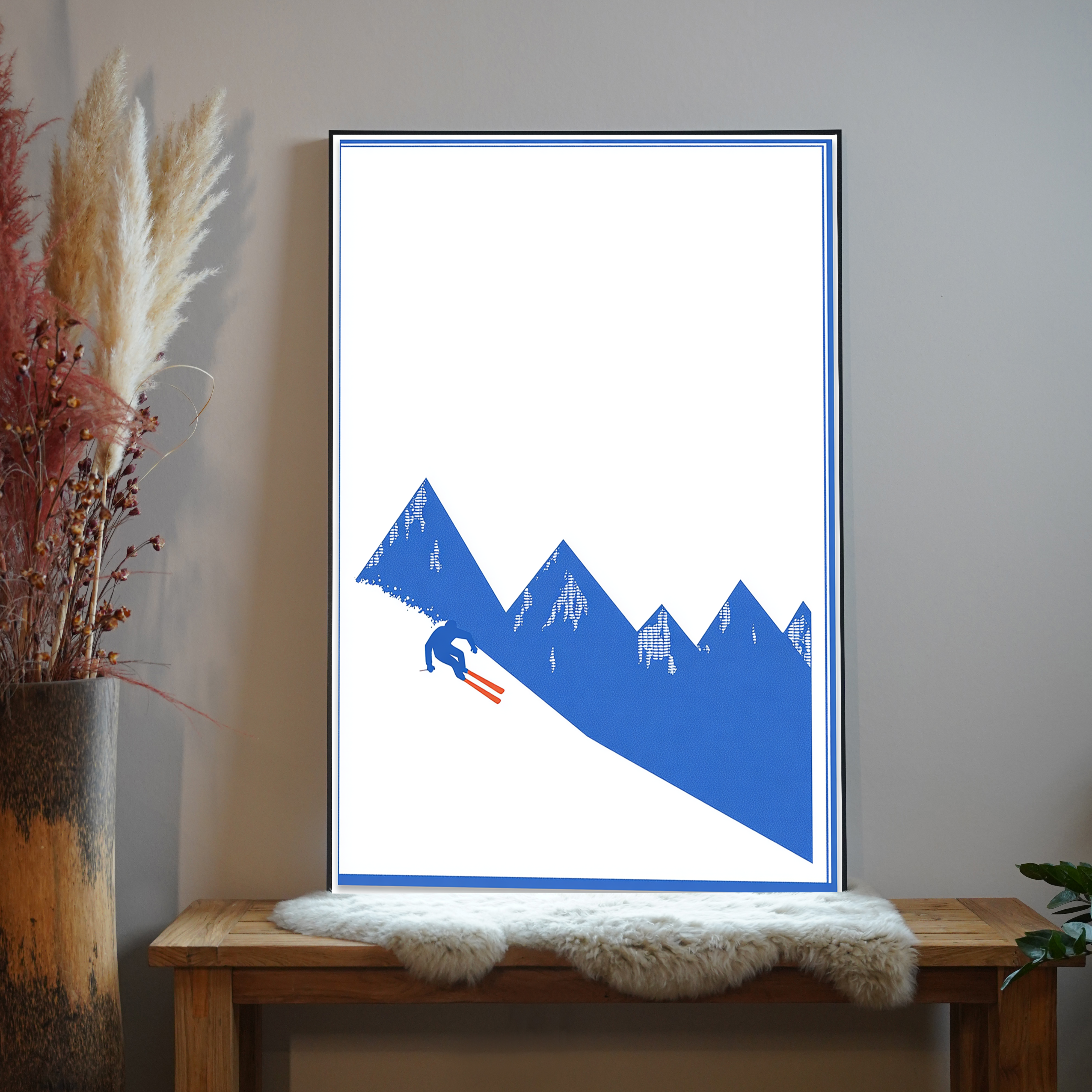 Skifahrer Blau 1 | LED Bild