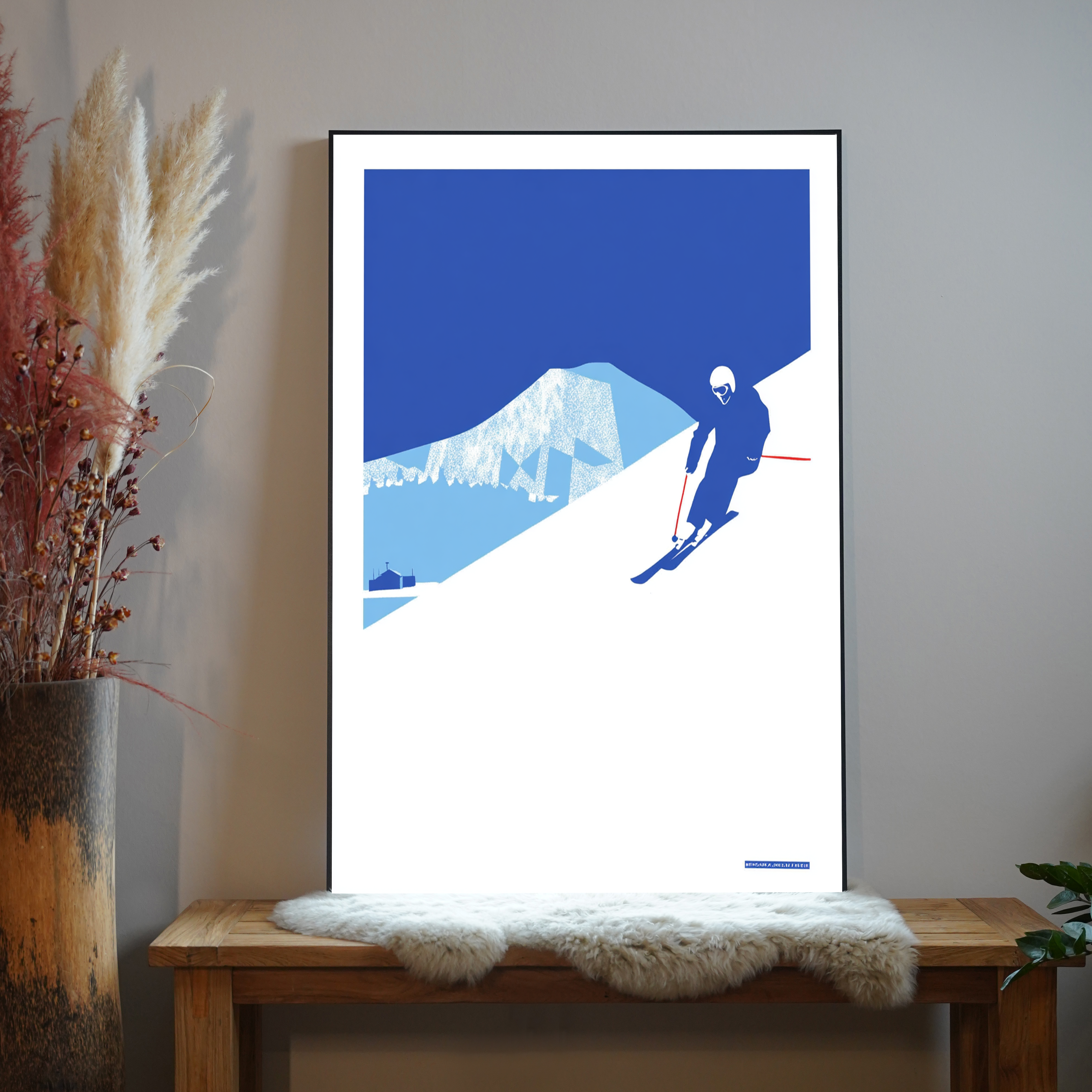 Skifahrer Blau 4 | LED Bild
