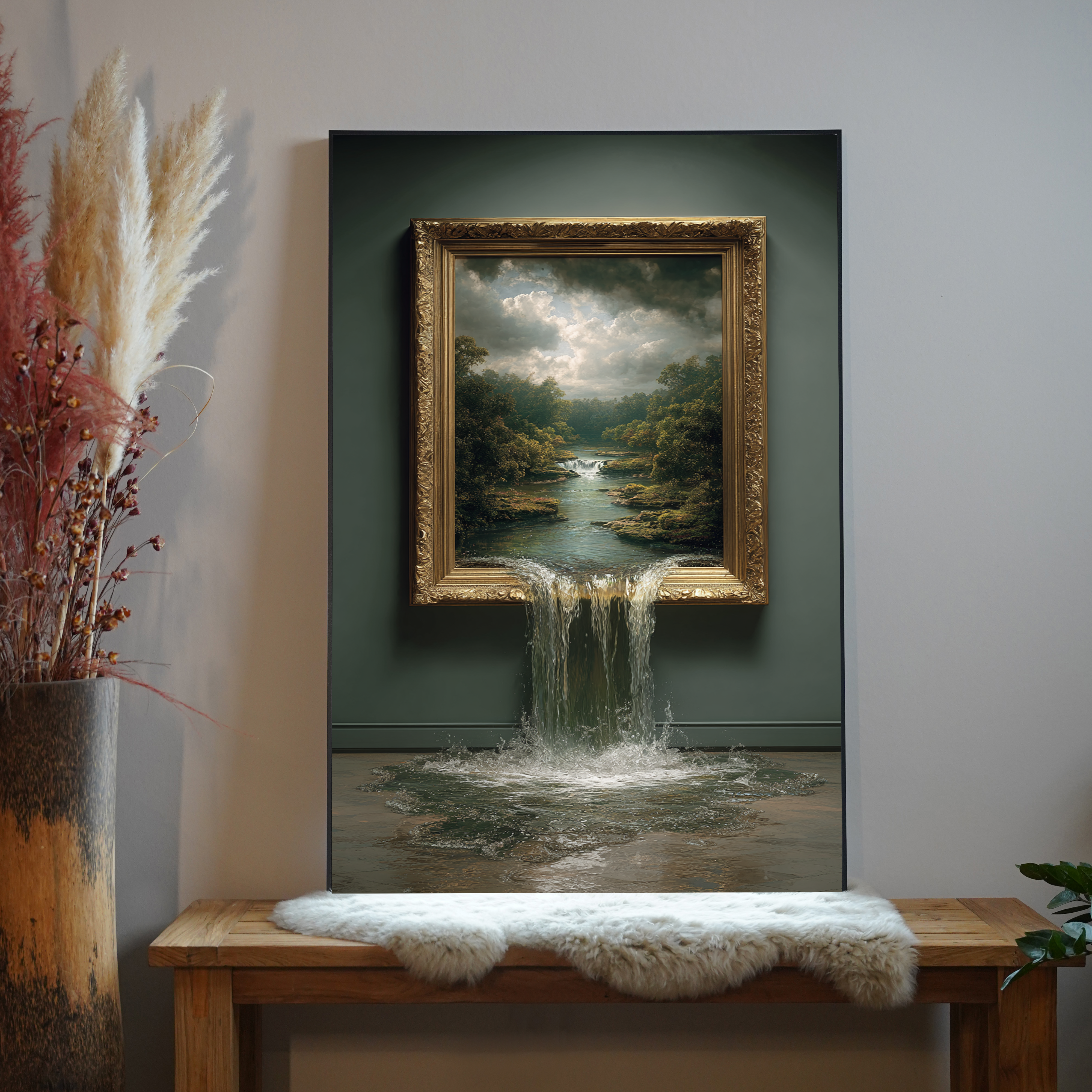 Gemälde Wasserfall 2 | LED Bild