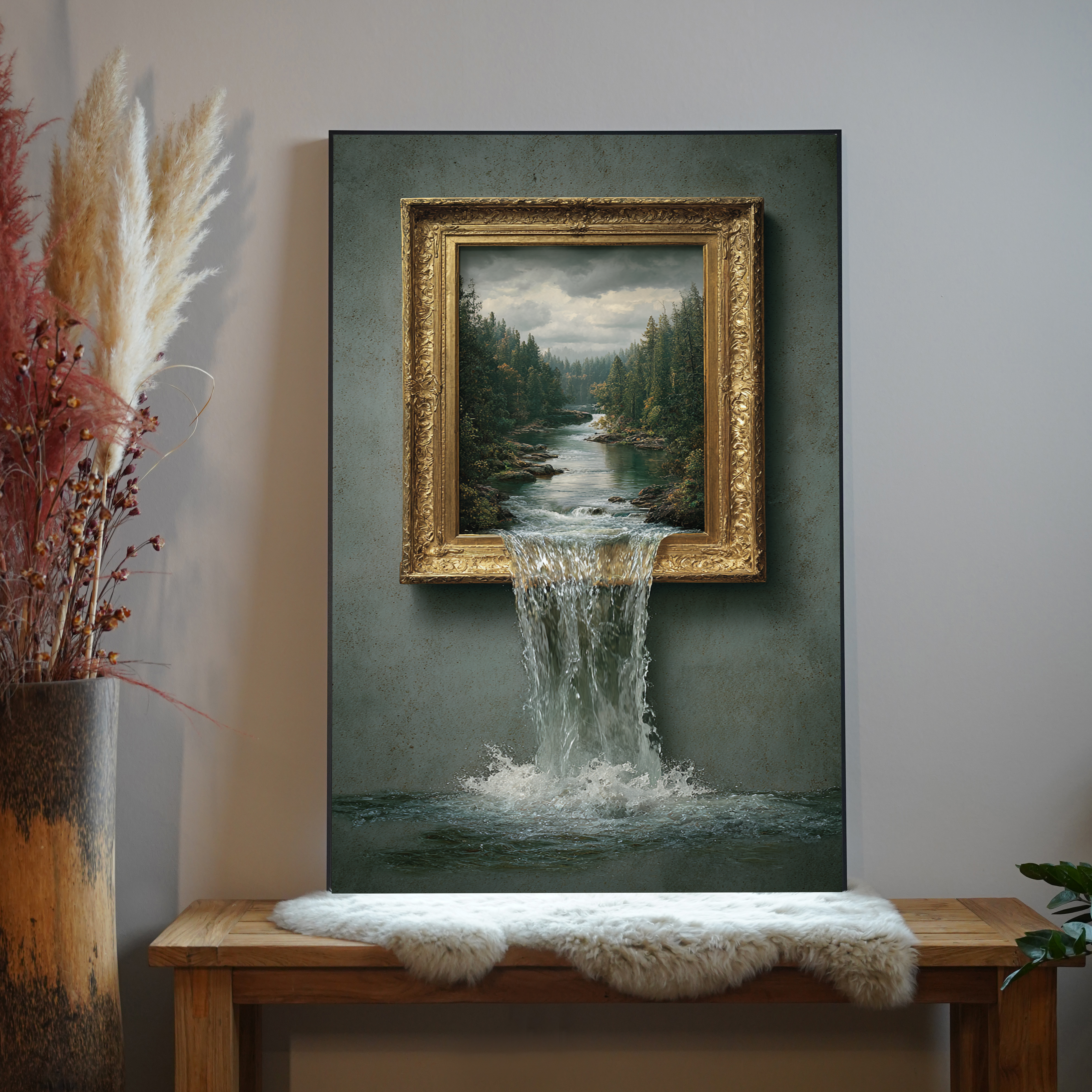 Gemälde Wasserfall 3 | LED Bild