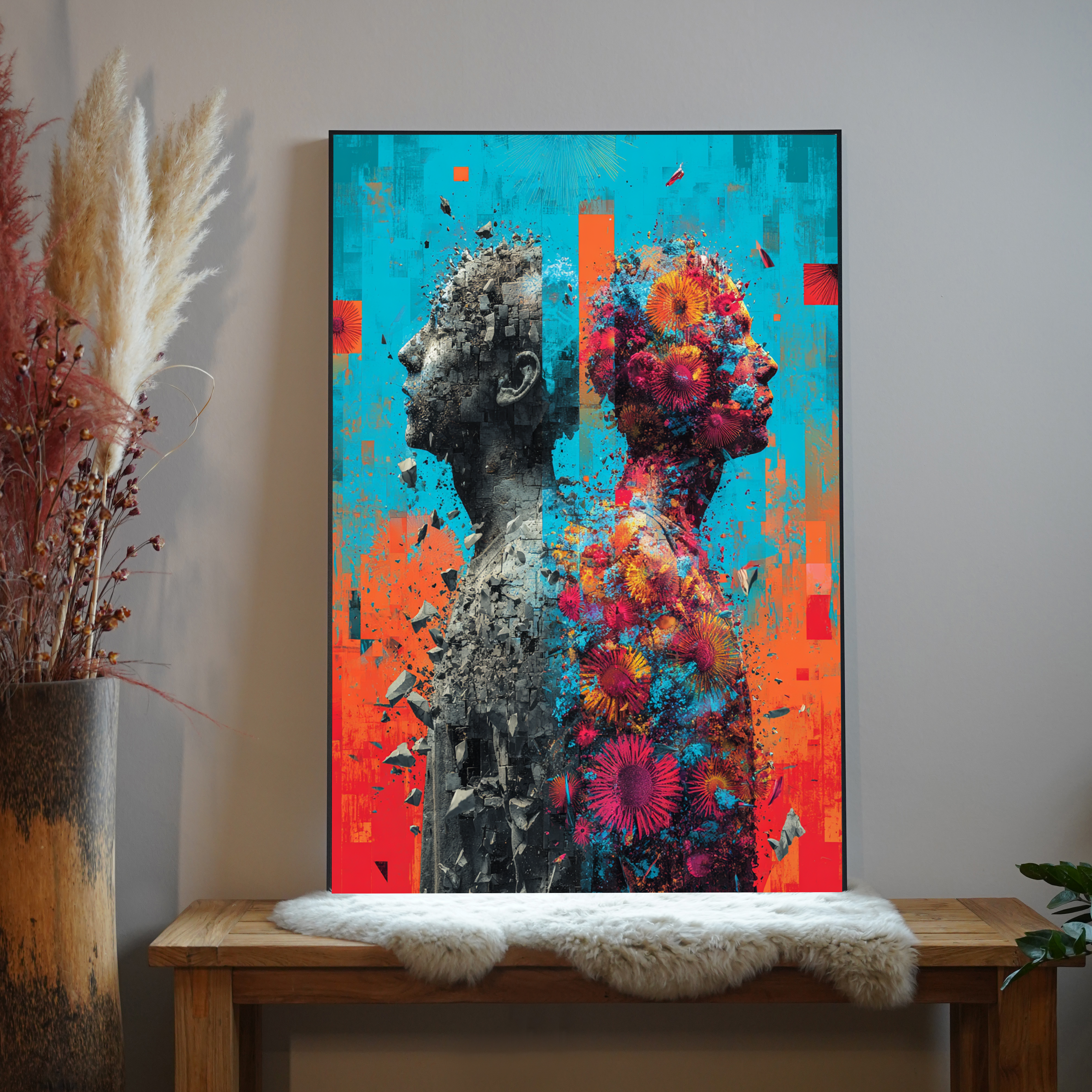 Beton & Blumen 1 | LED Bild