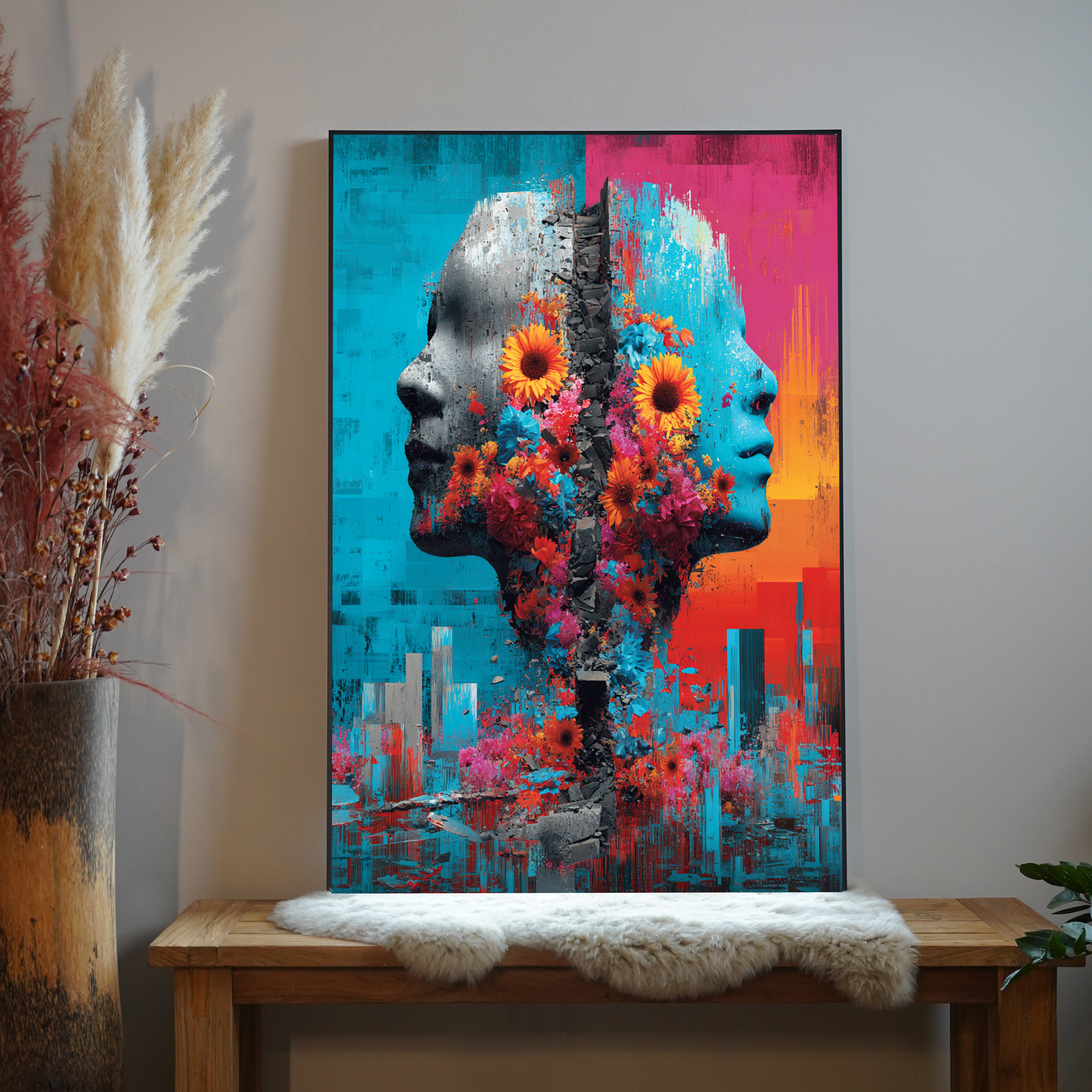 Beton & Blumen 2 | LED Bild