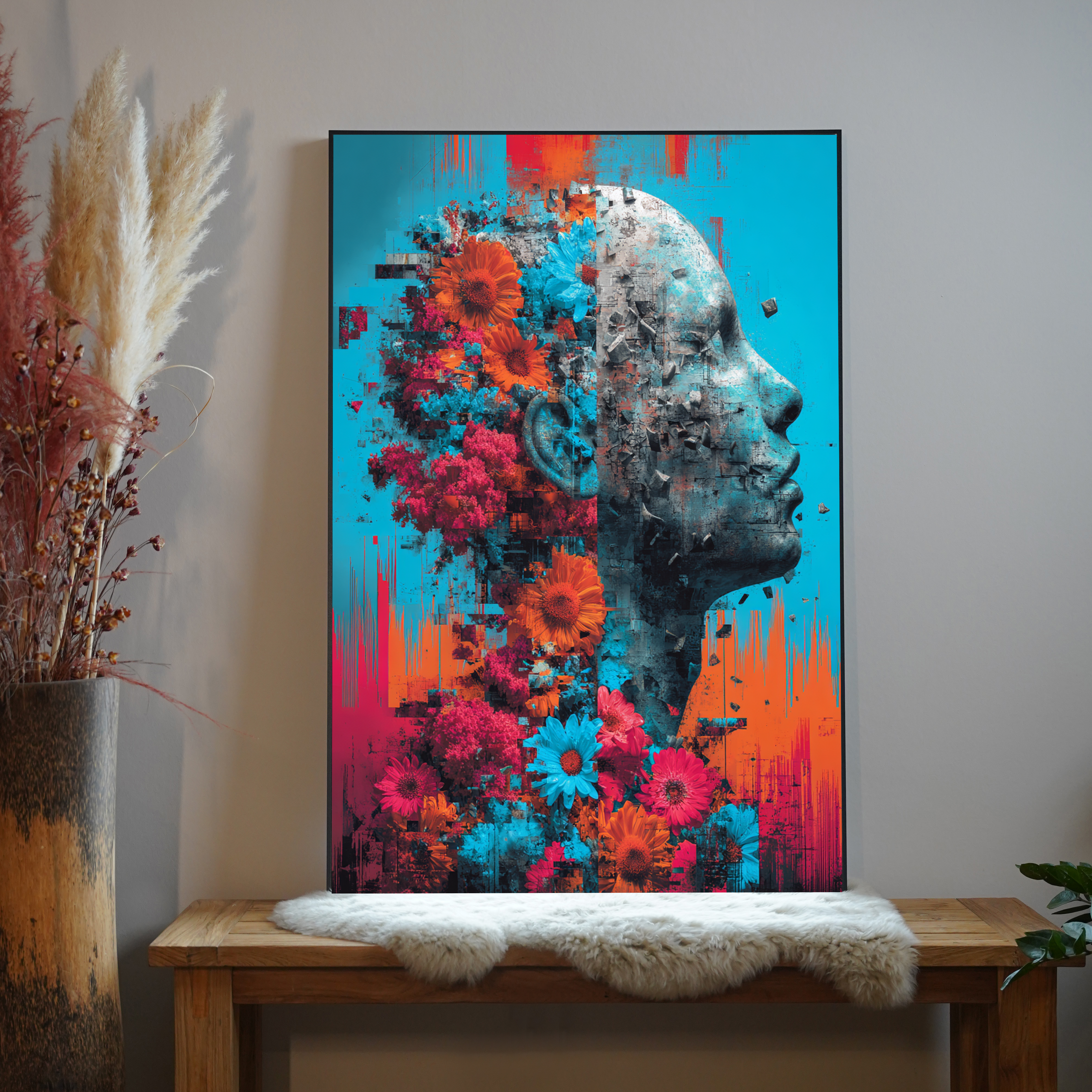 Beton & Blumen 4 | LED Bild