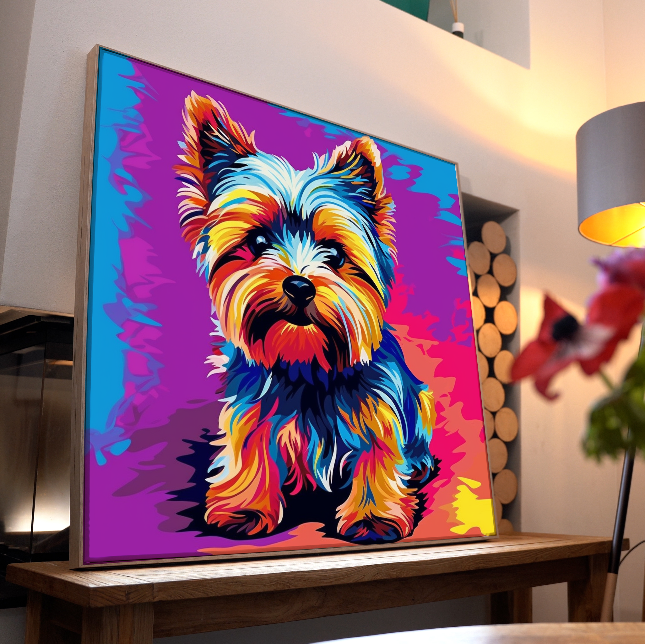 Hund Portrait Bunt 7 | LED Bild