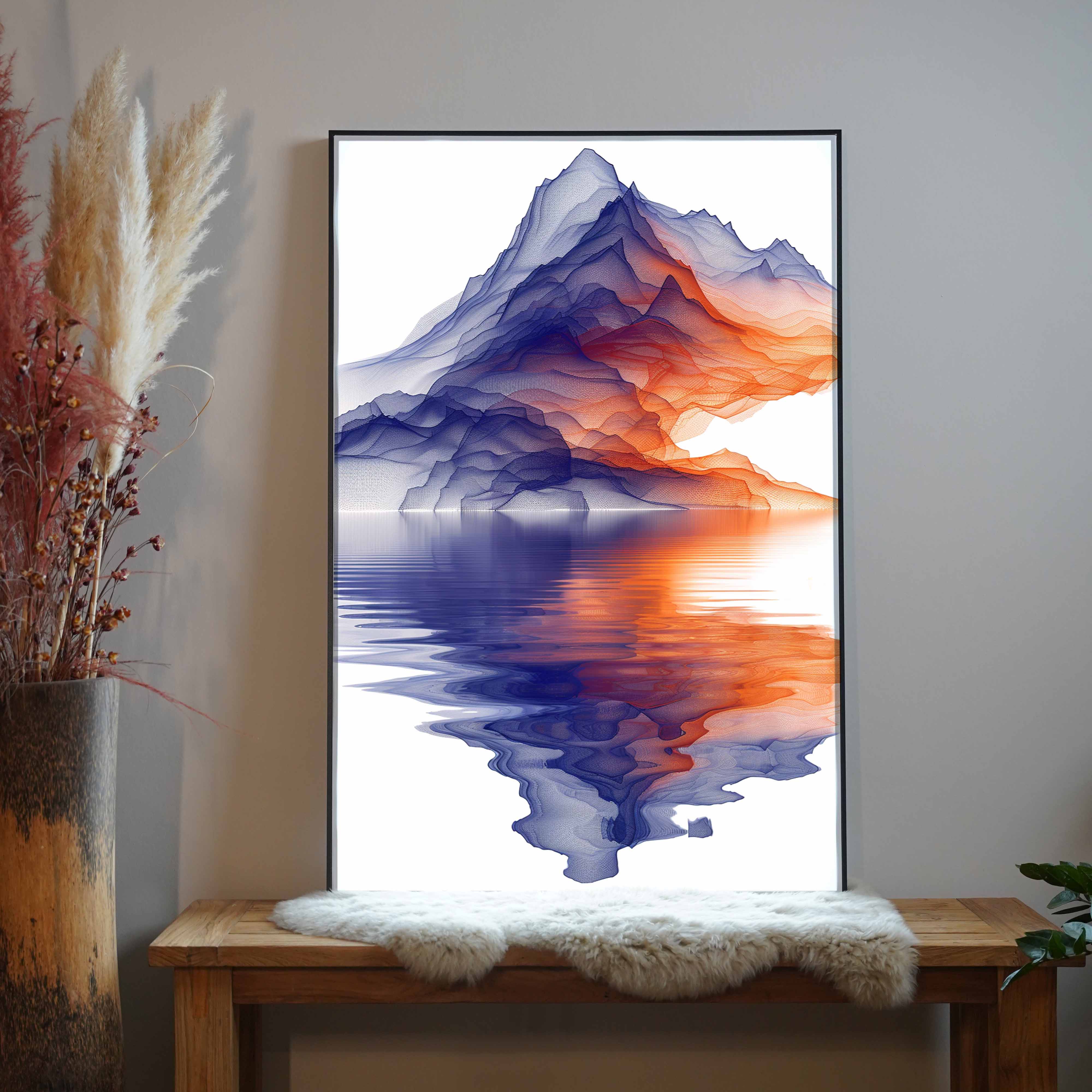 Bergsilhouette Futuristisch 1 | LED Bild