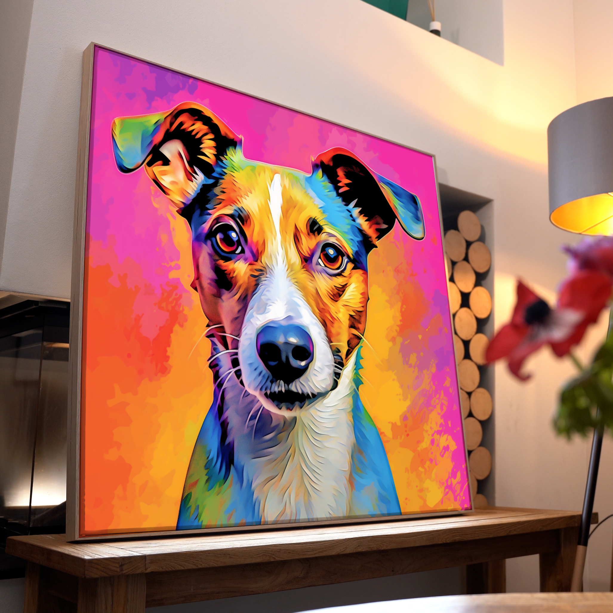 Hund Portrait Bunt 9 | LED Bild