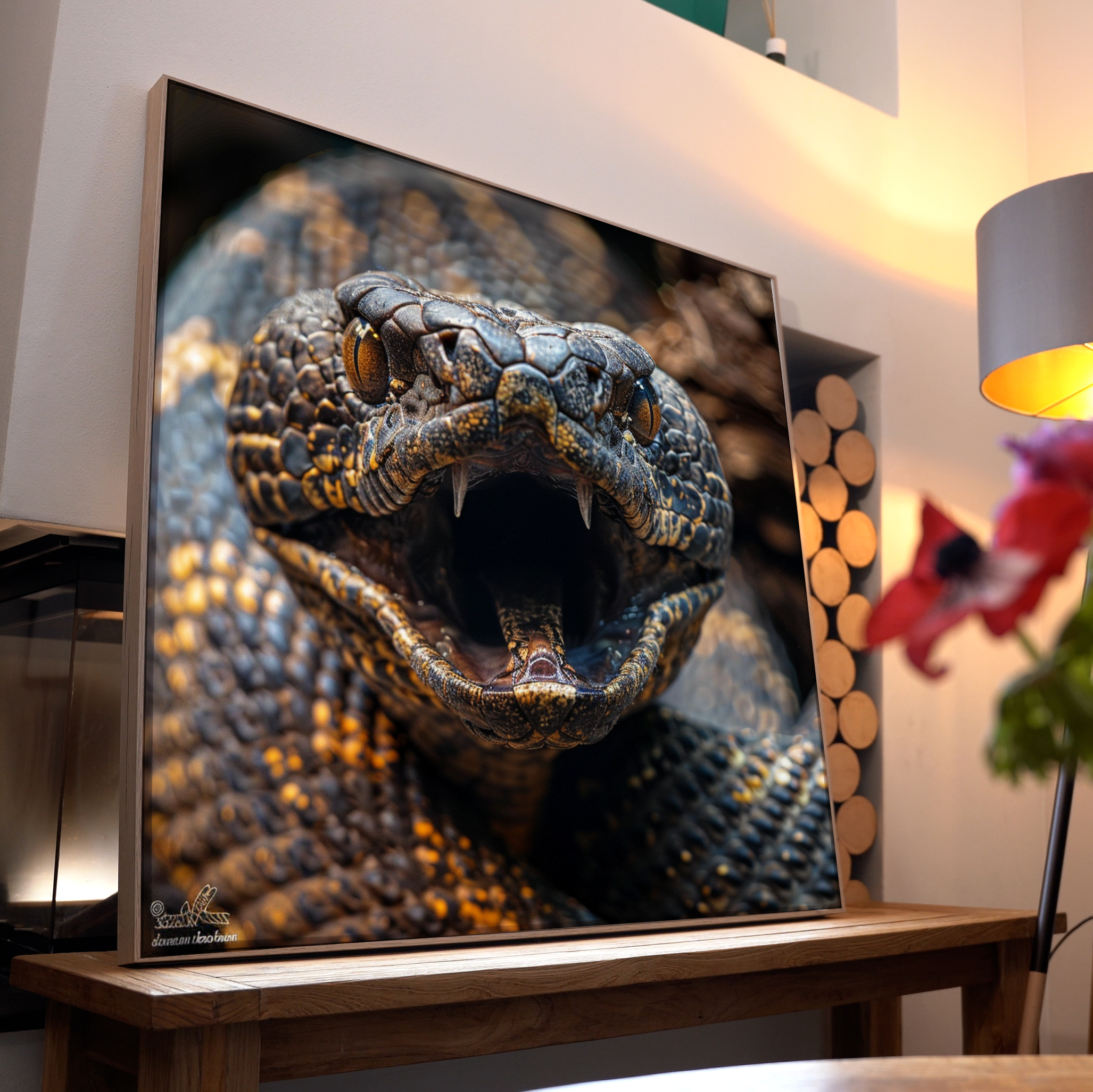 Schlange Portrait 1 | LED Bild