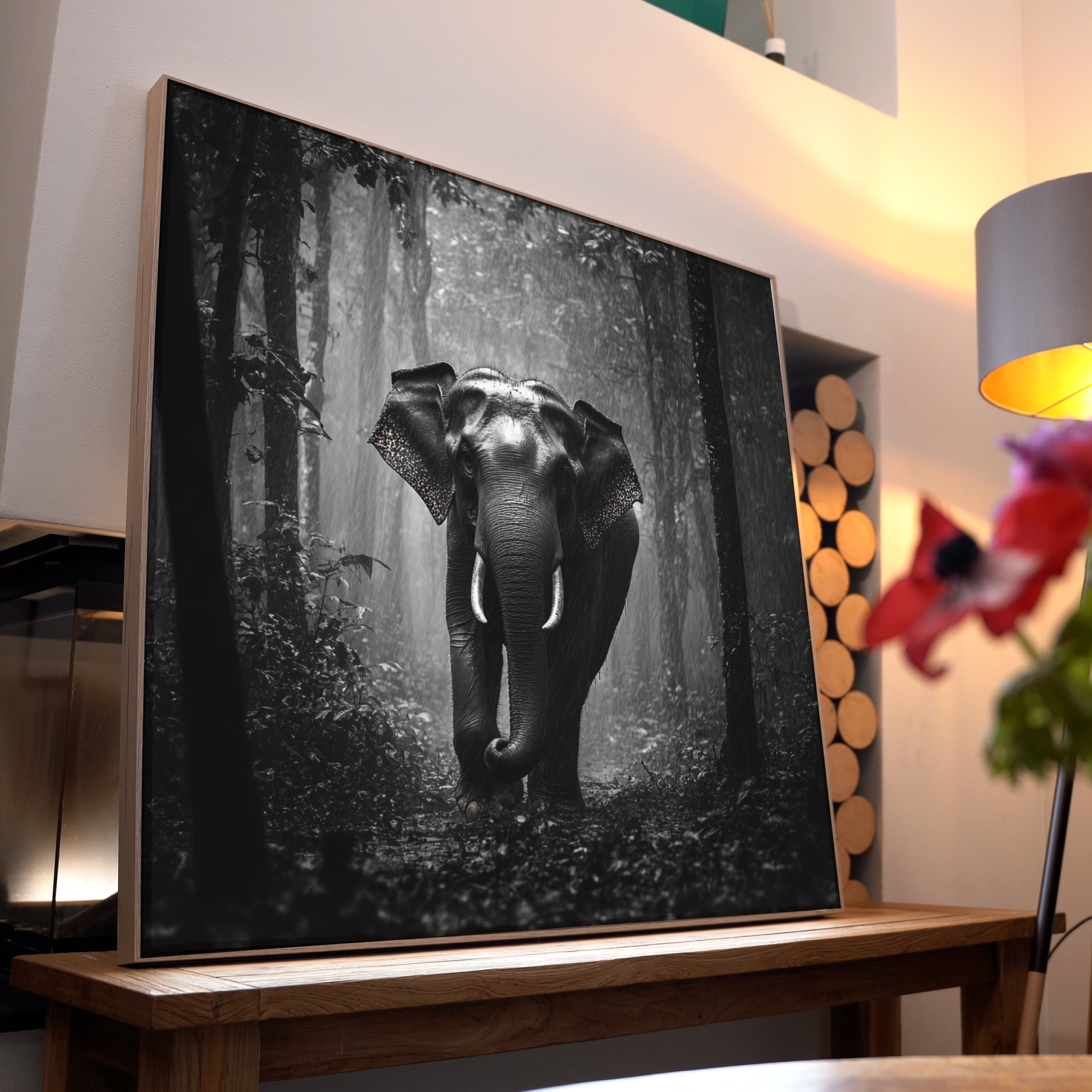 Elefant im Regenwald 1 | LED Bild