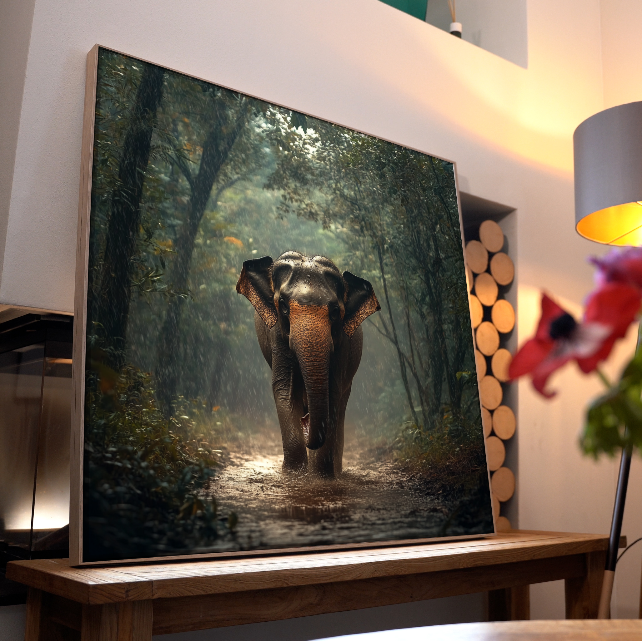 Elefant im Regenwald 2 | LED Bild