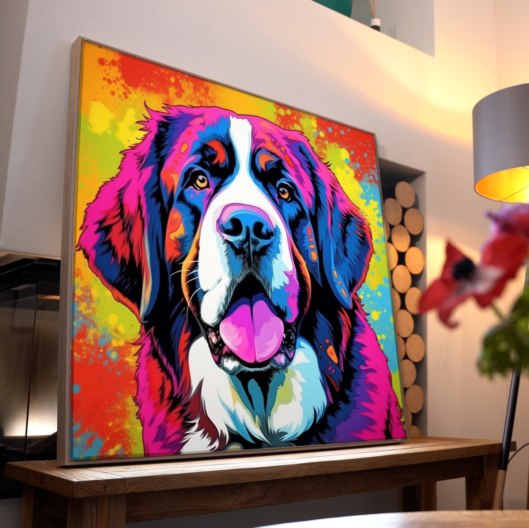 Hund Portrait Bunt 11 | LED Bild