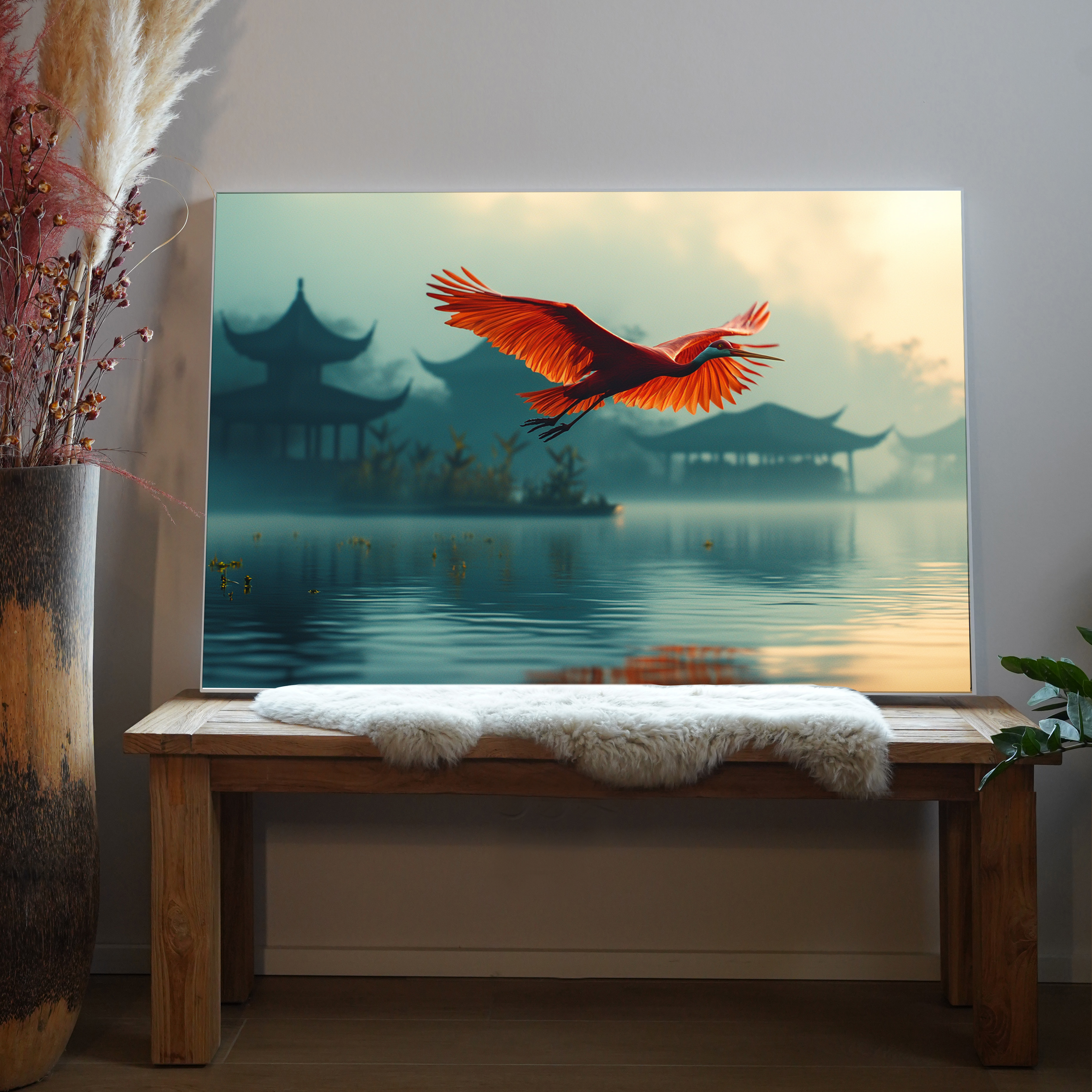 Fliegender Vogel Rot 1 | LED Bild