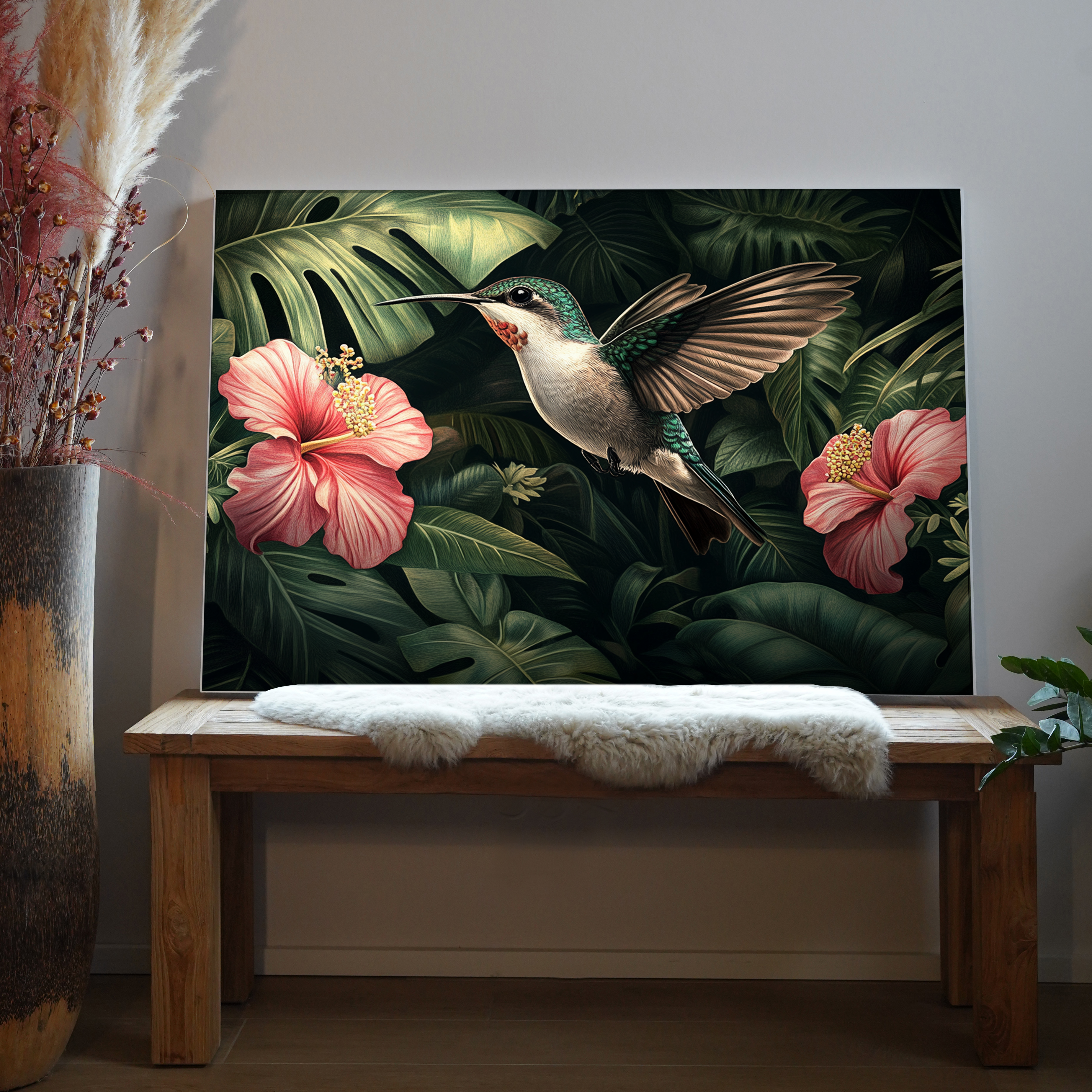 Kolibri Illustriert 3 | LED Bild