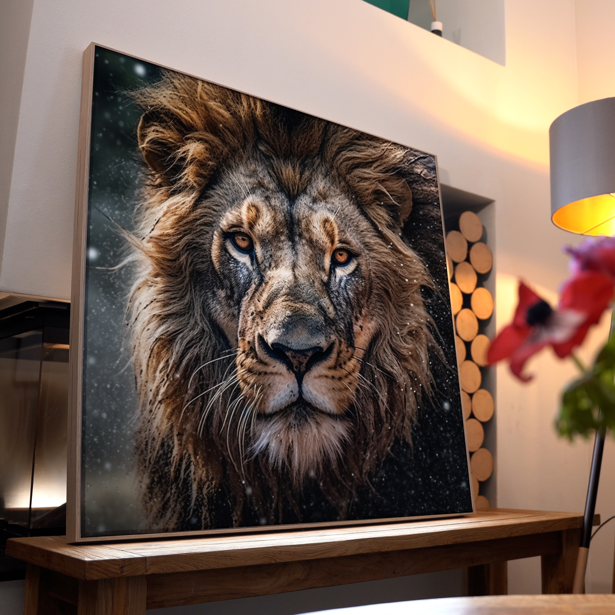 Löwe Portrait 1 | LED Bild