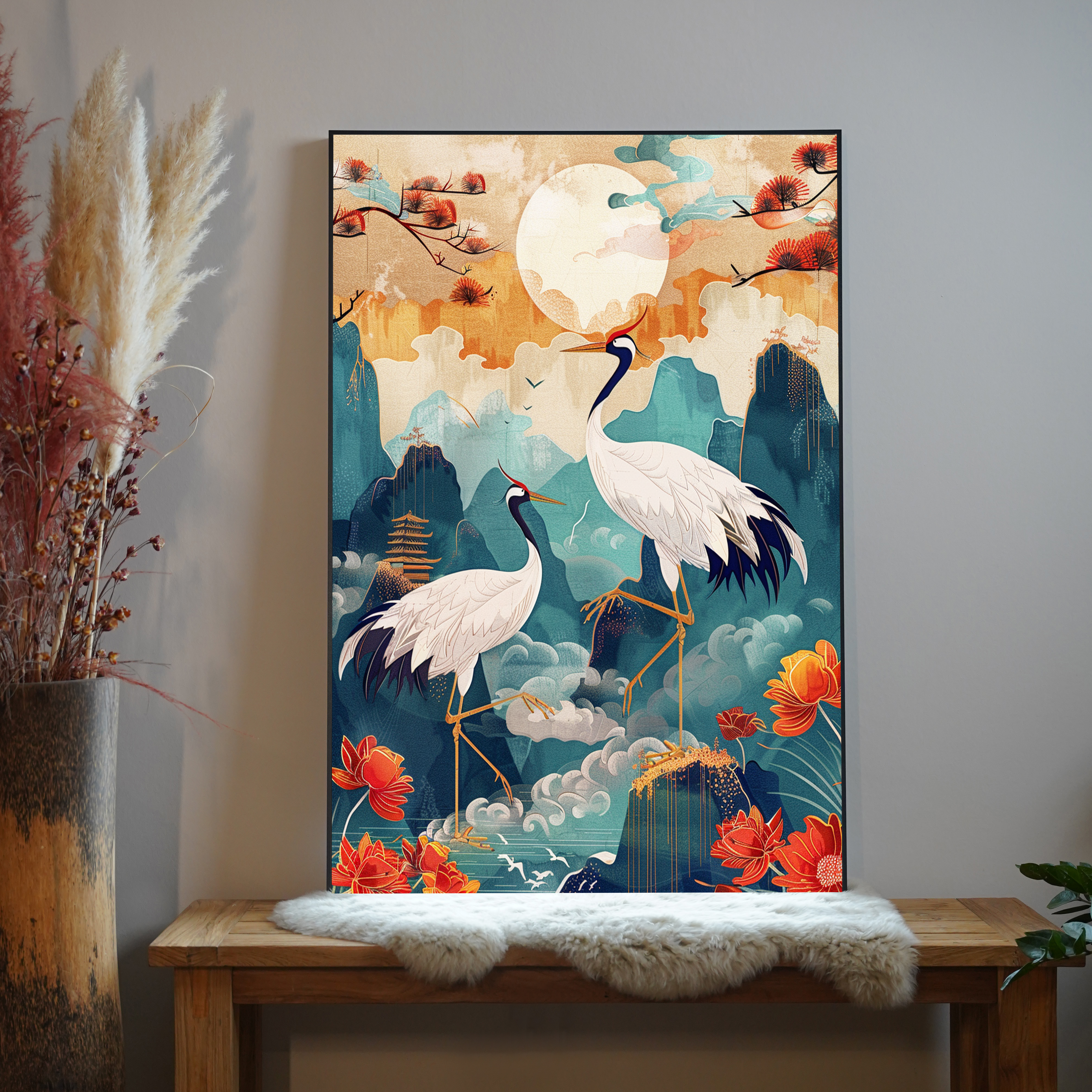 Kraniche Abstrakt 2 | LED Bild