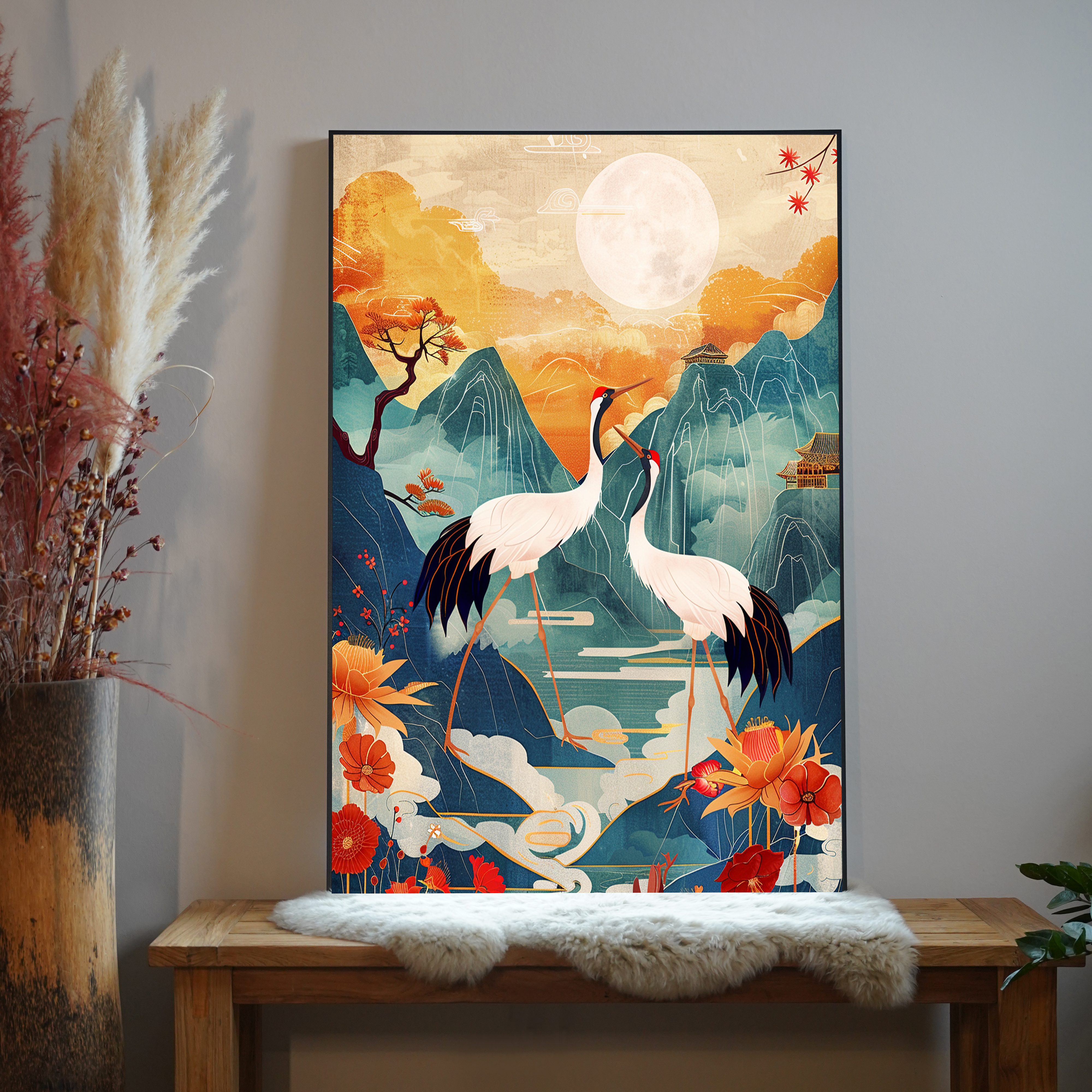 Kraniche Abstrakt 4 | LED Bild