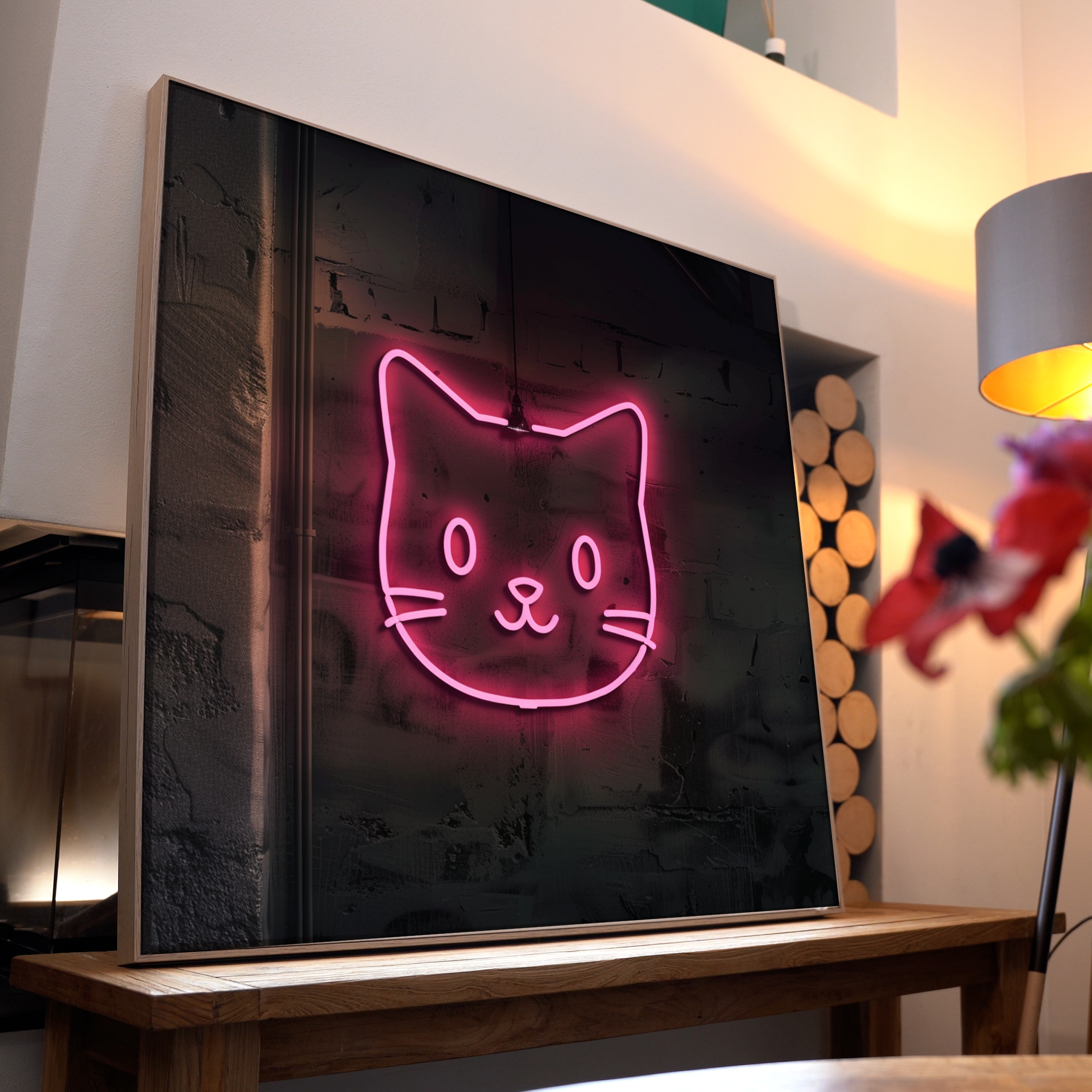 Neon Katze 2 | LED Bild