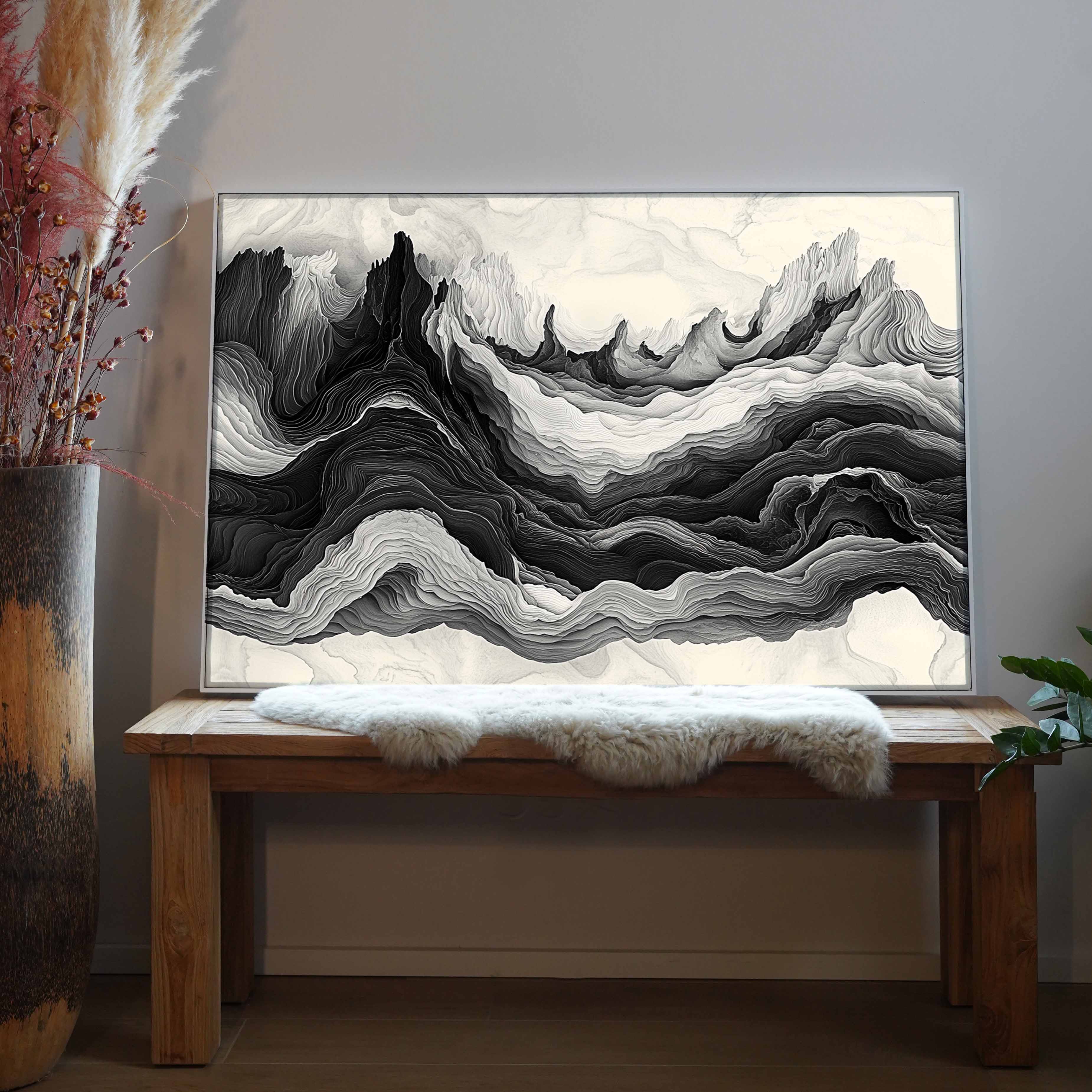 Dunkle Abstrakte Wellen 1 | LED Bild