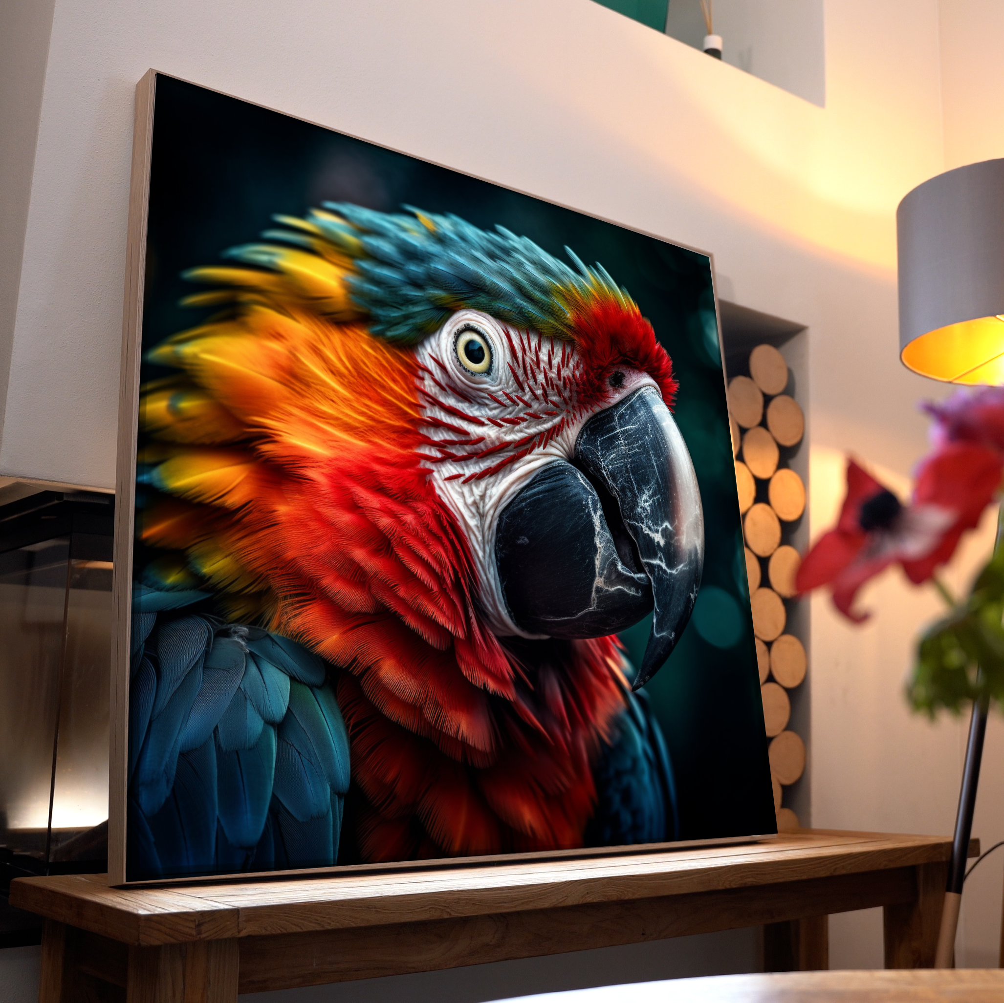 Bunter Papagei Portrait 2 | LED Bild