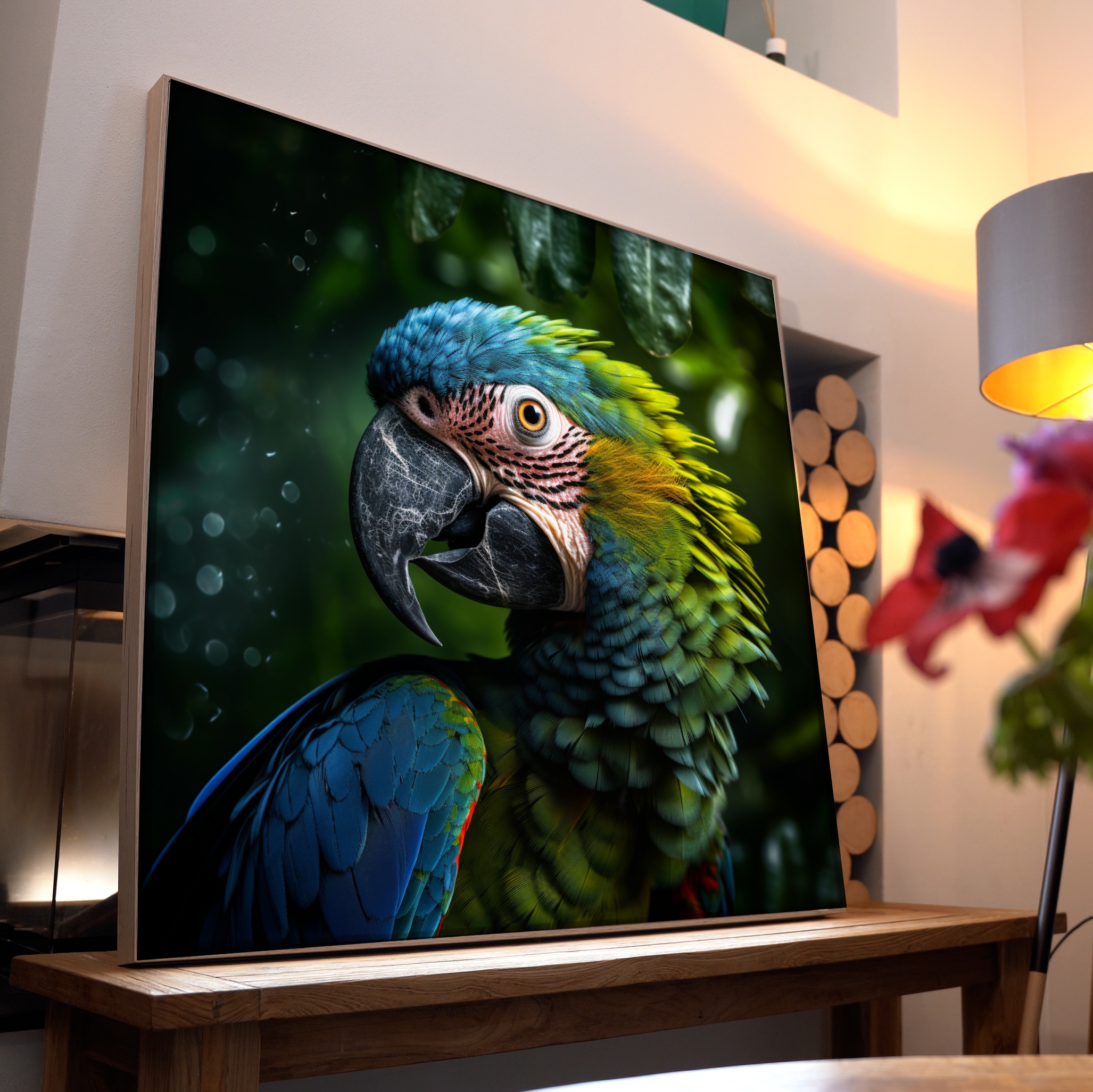 Bunter Papagei Portrait 3 | LED Bild