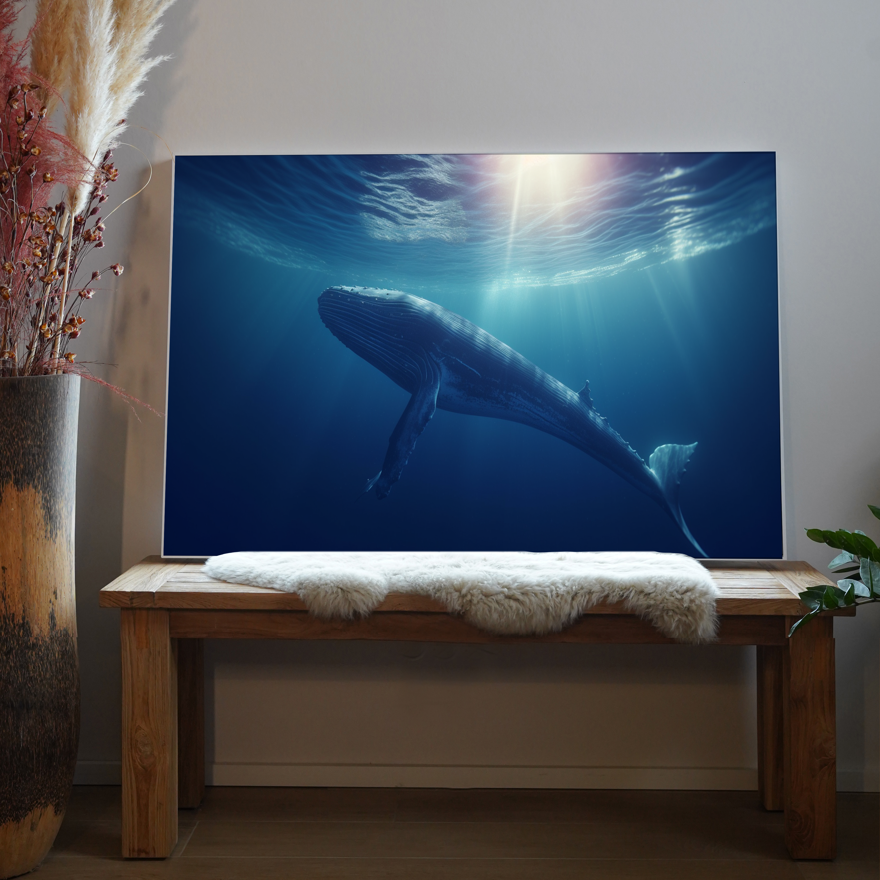 Blauer Wal unter Wasser 3 | LED Bild