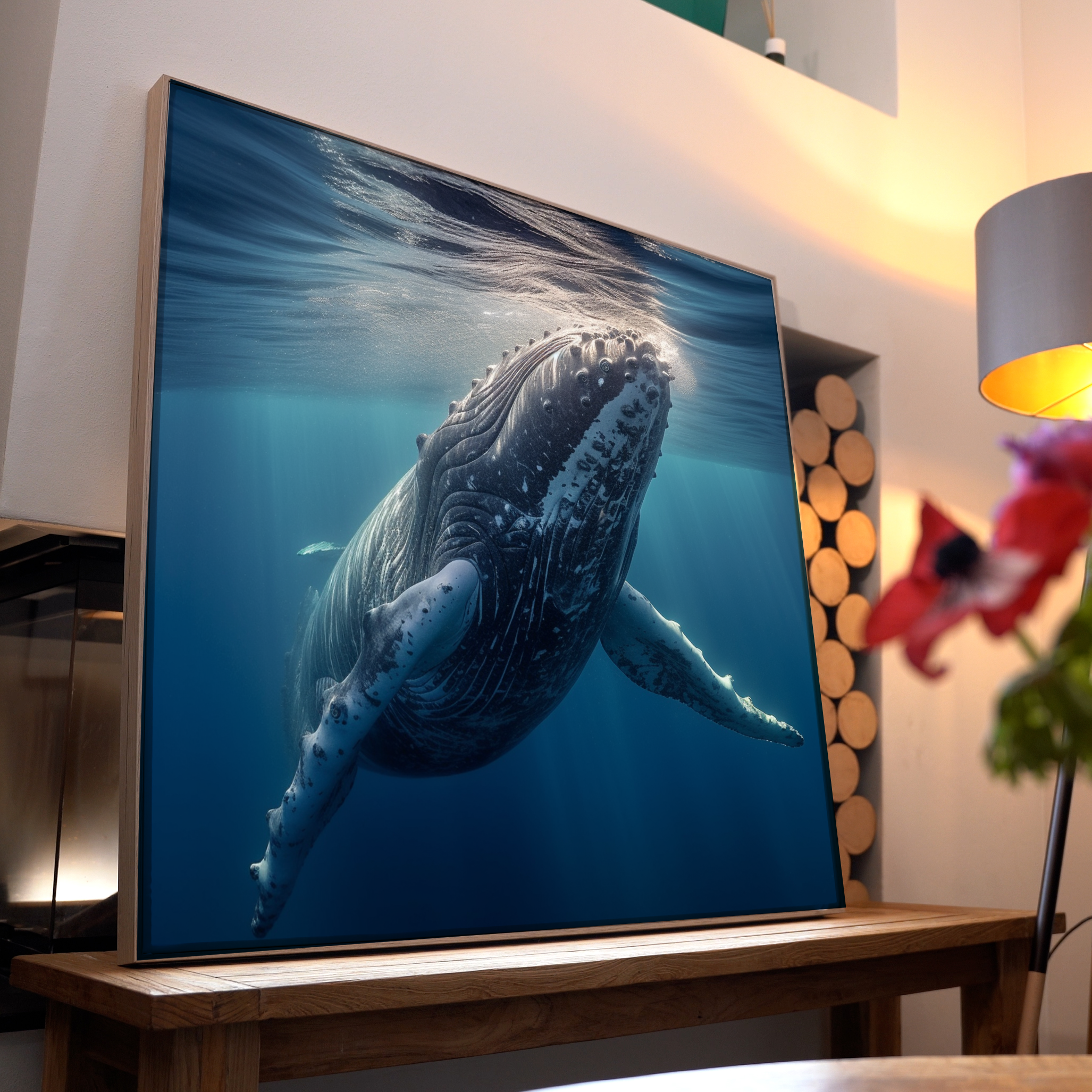 Blauer Wal unter Wasser 4 | LED Bild