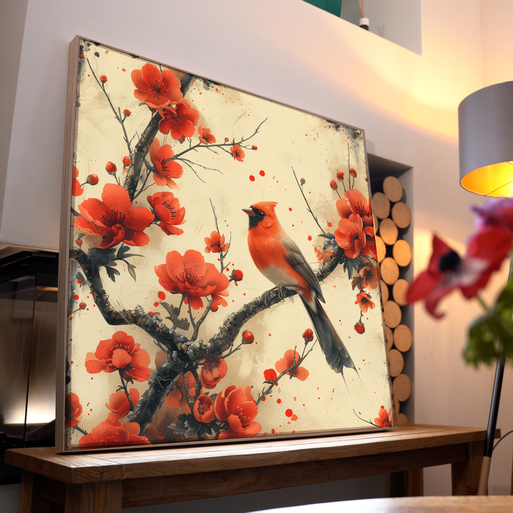 Roter Vogel Illustriert | LED Bild