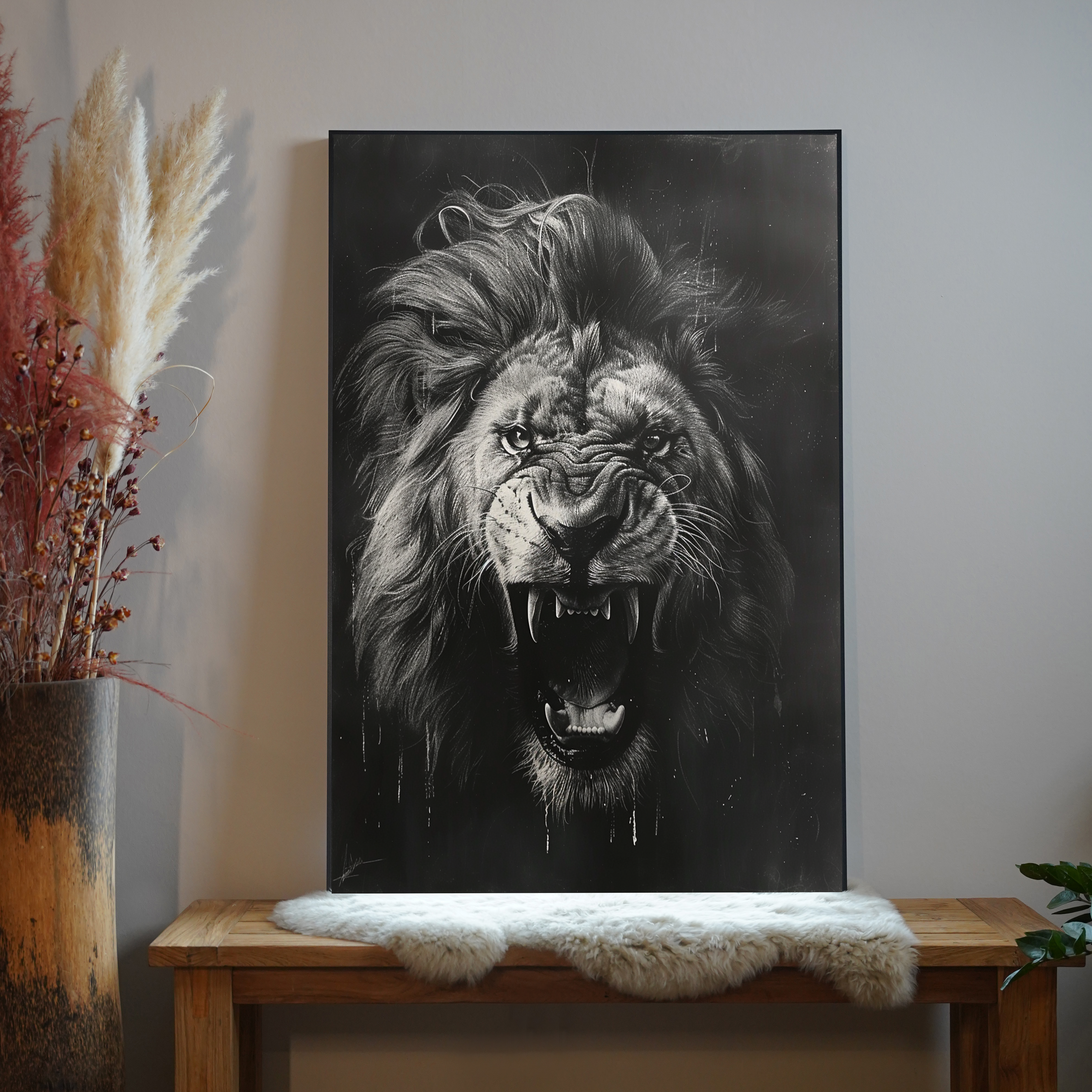 Löwenbrüller Portrait 4 | LED Bild