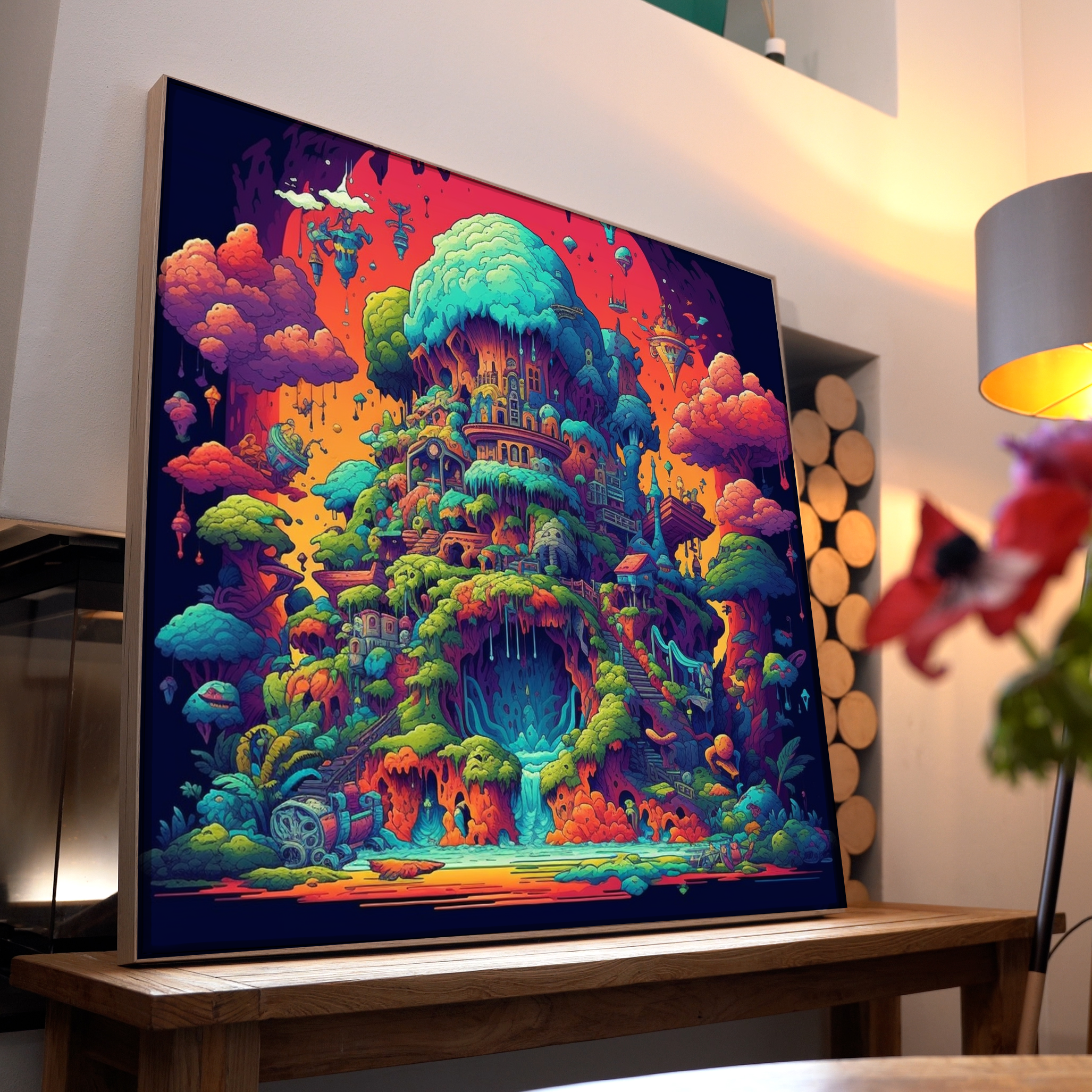 Abstrakte Fantasie Welt | LED Bild