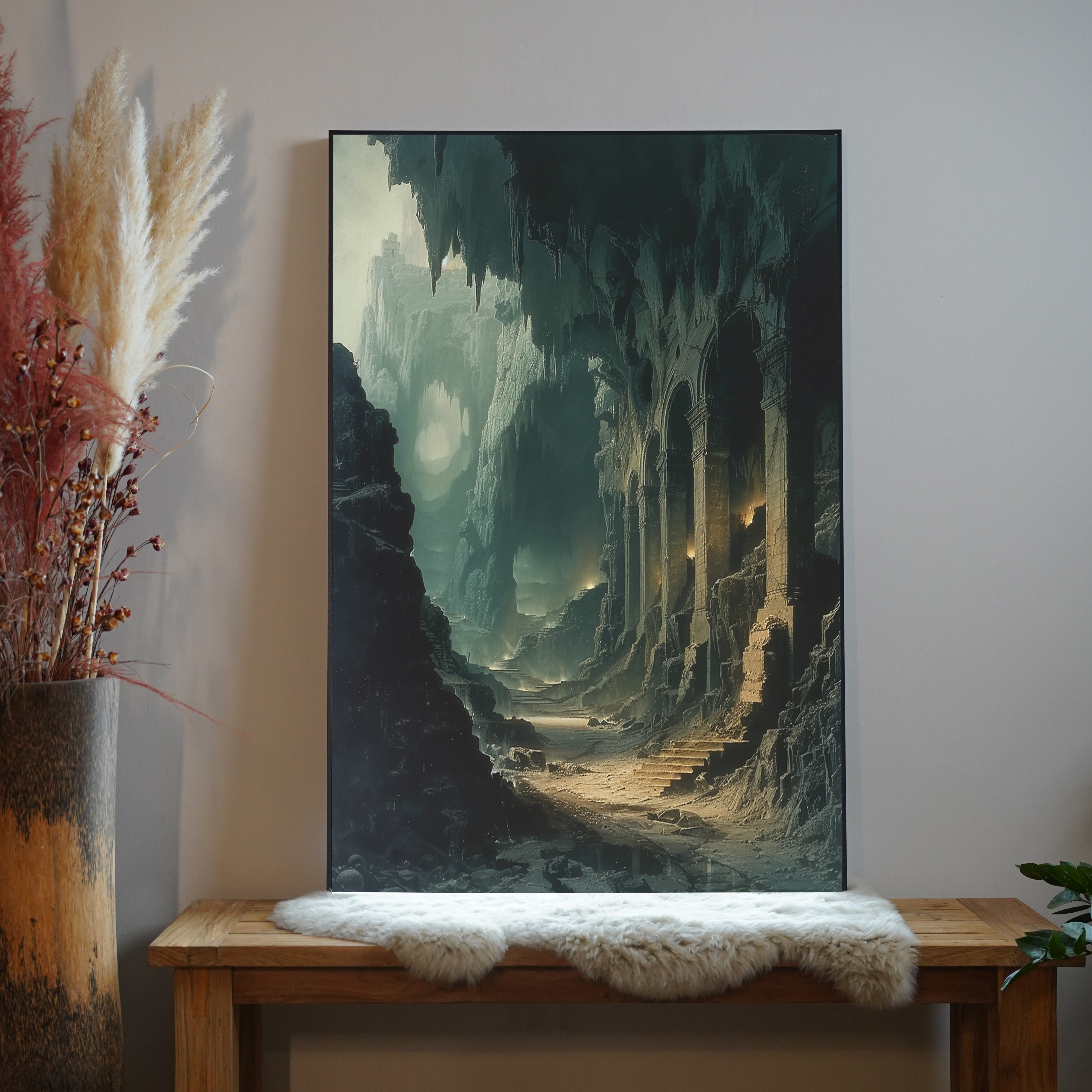 Höhle mit Ruinen | LED Bild