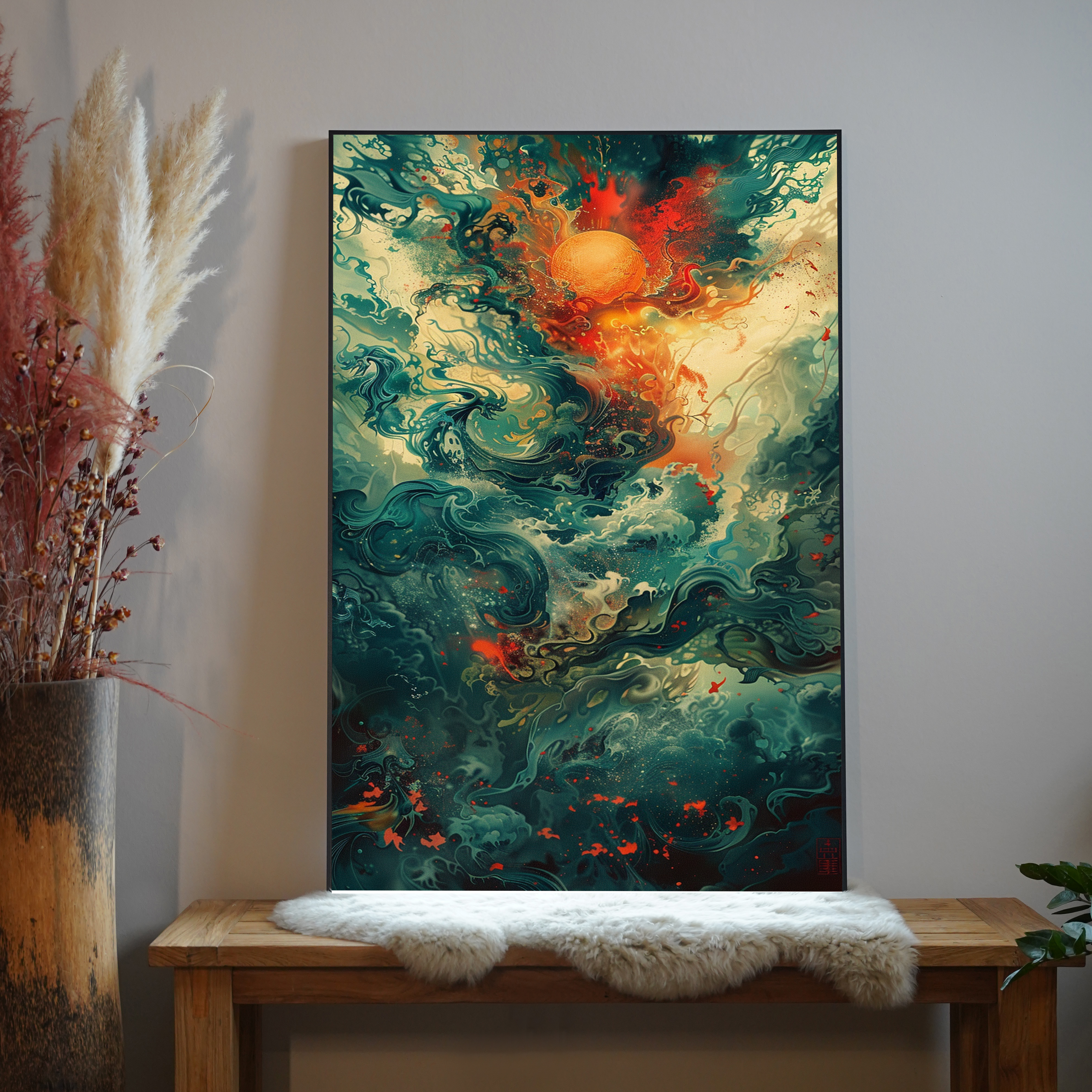 Feuer & Wasser Fusion | LED Bild