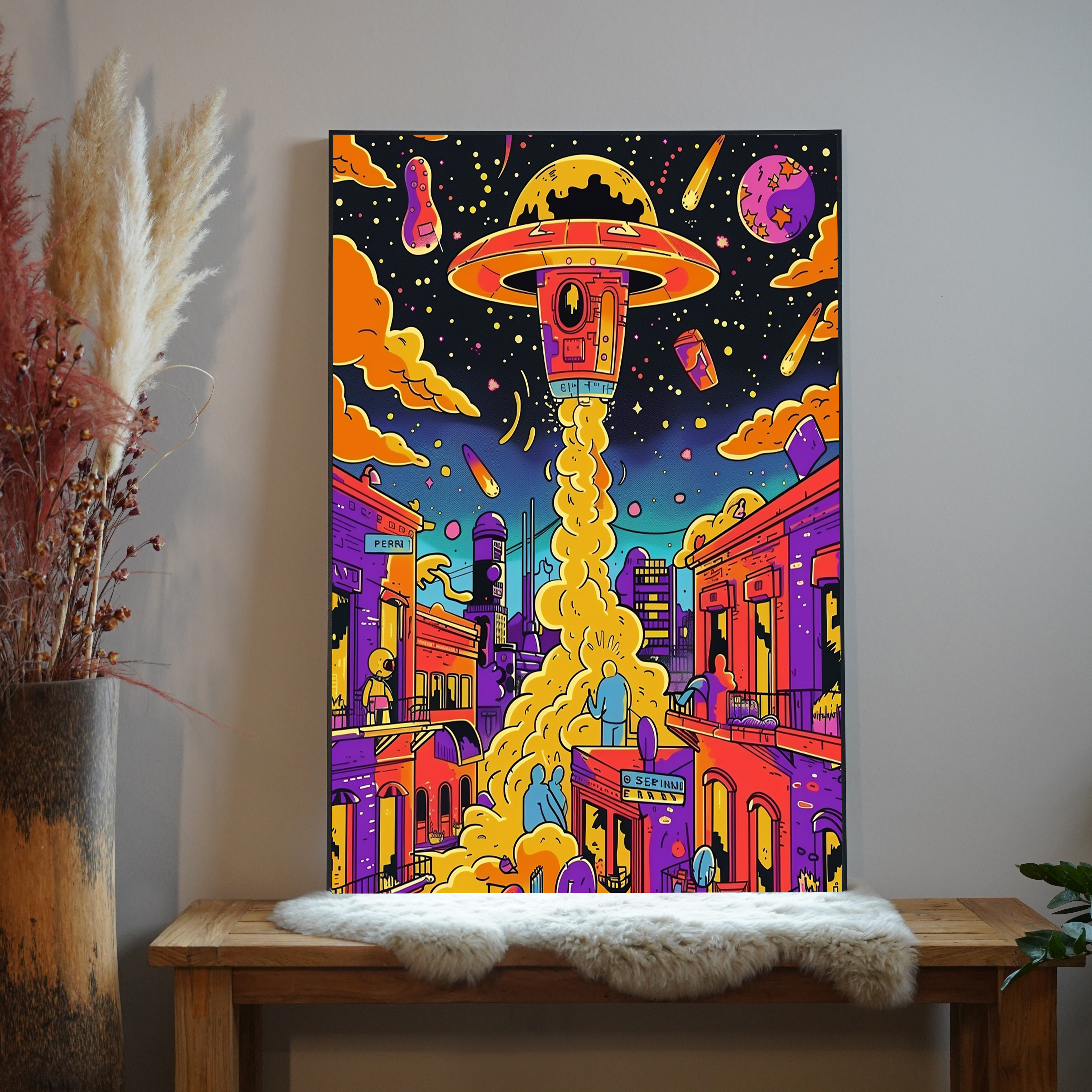 Ufo Angriff Illustration 4 | LED Bild