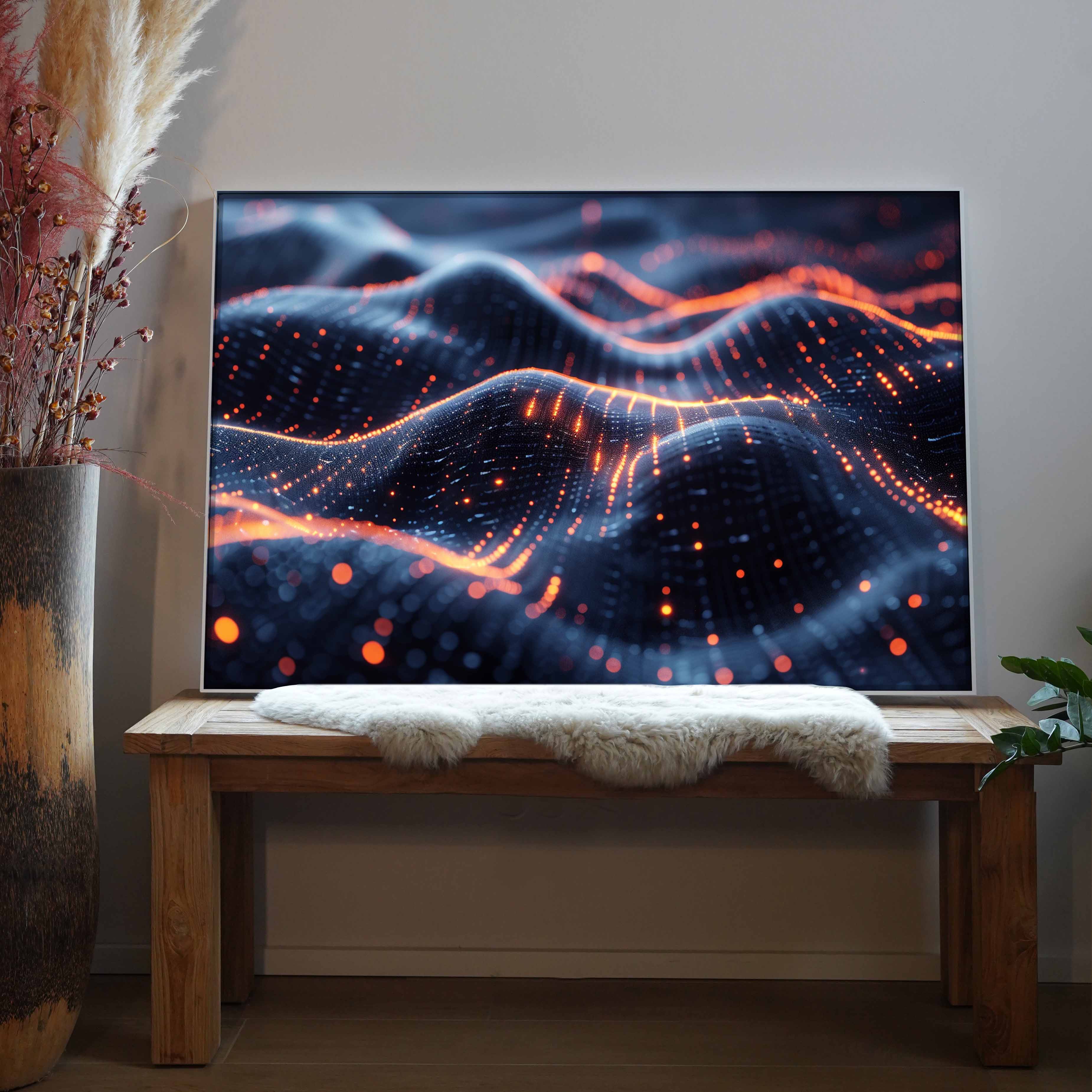 Futuristische Datenwellen 3 | LED Bild