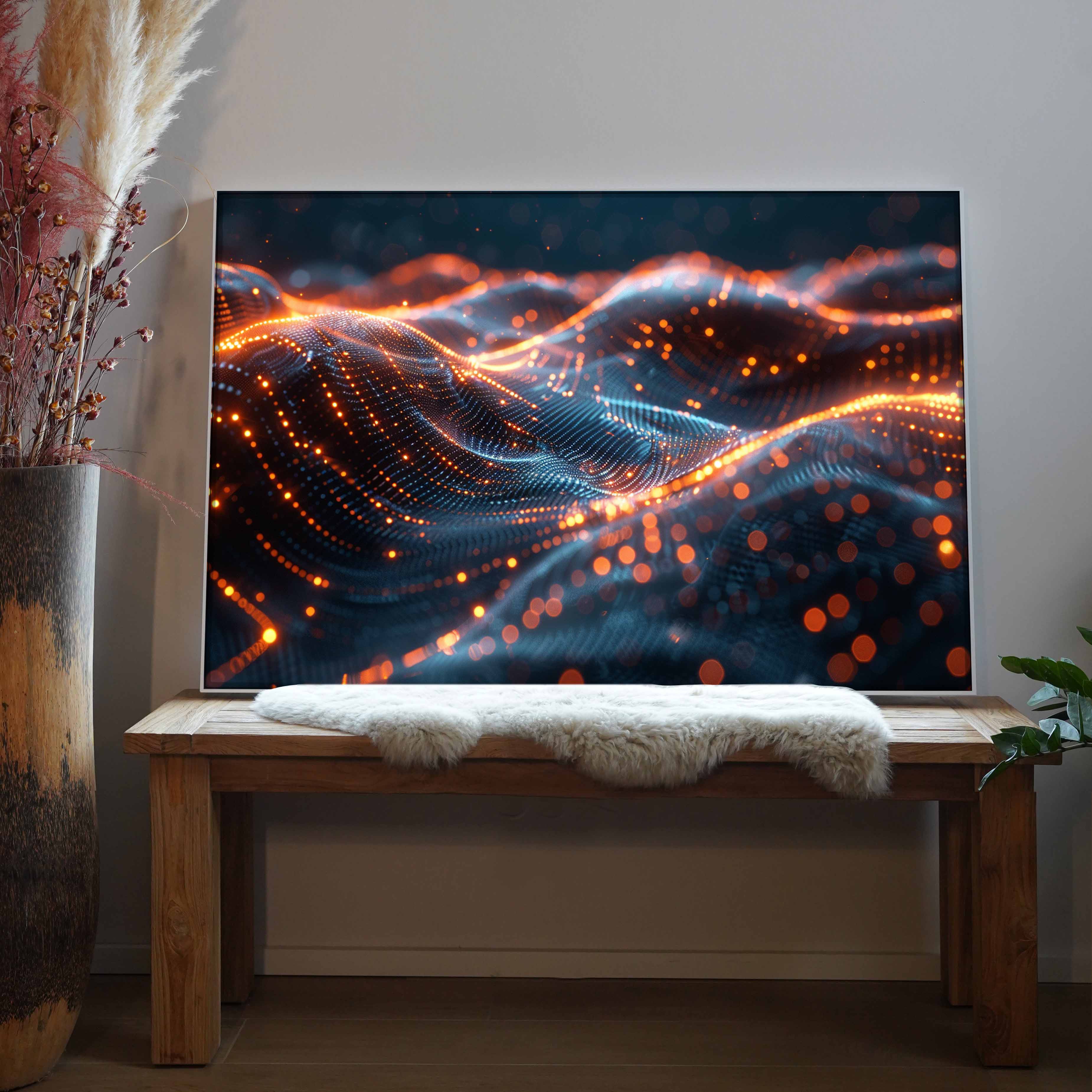 Futuristische Datenwellen 4 | LED Bild