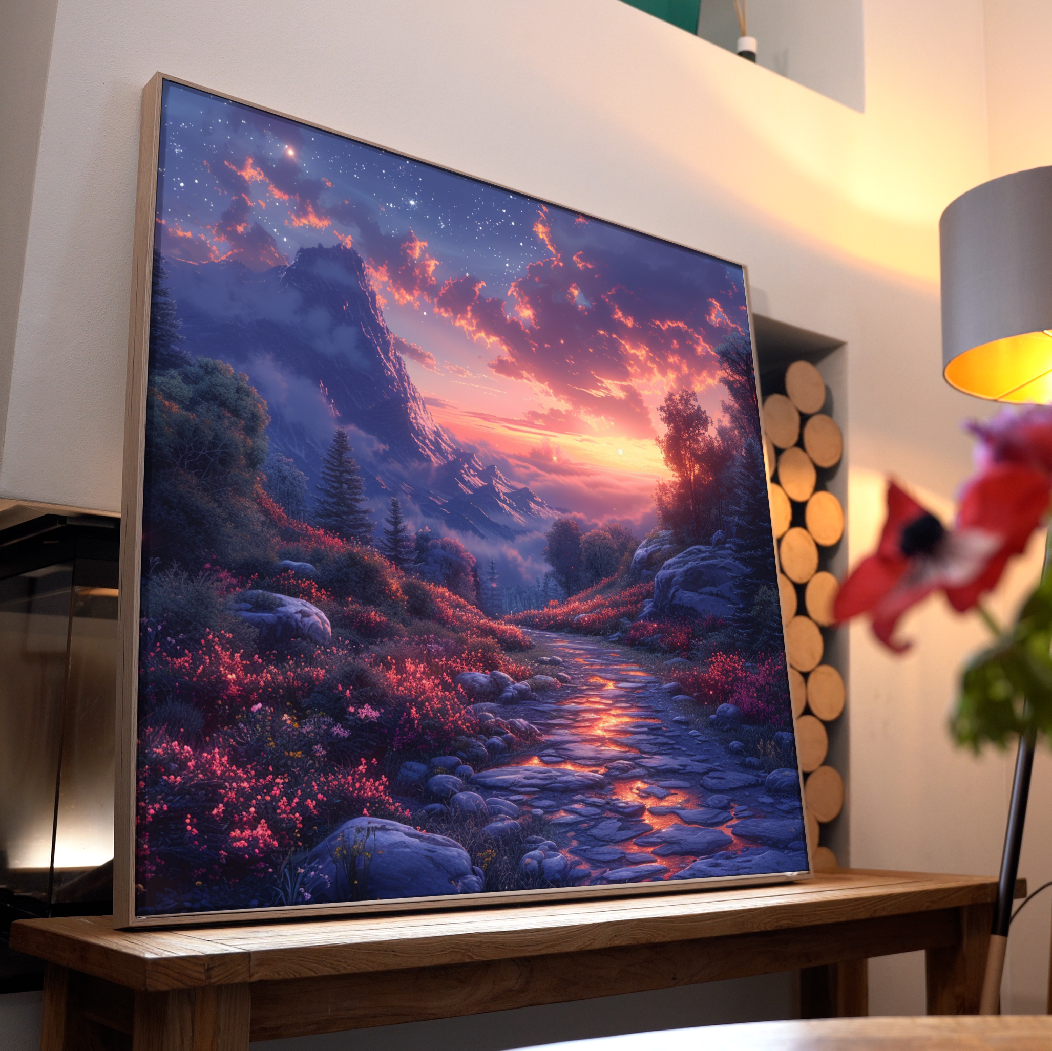 Leuchtende Landschaft 2 | LED Bild