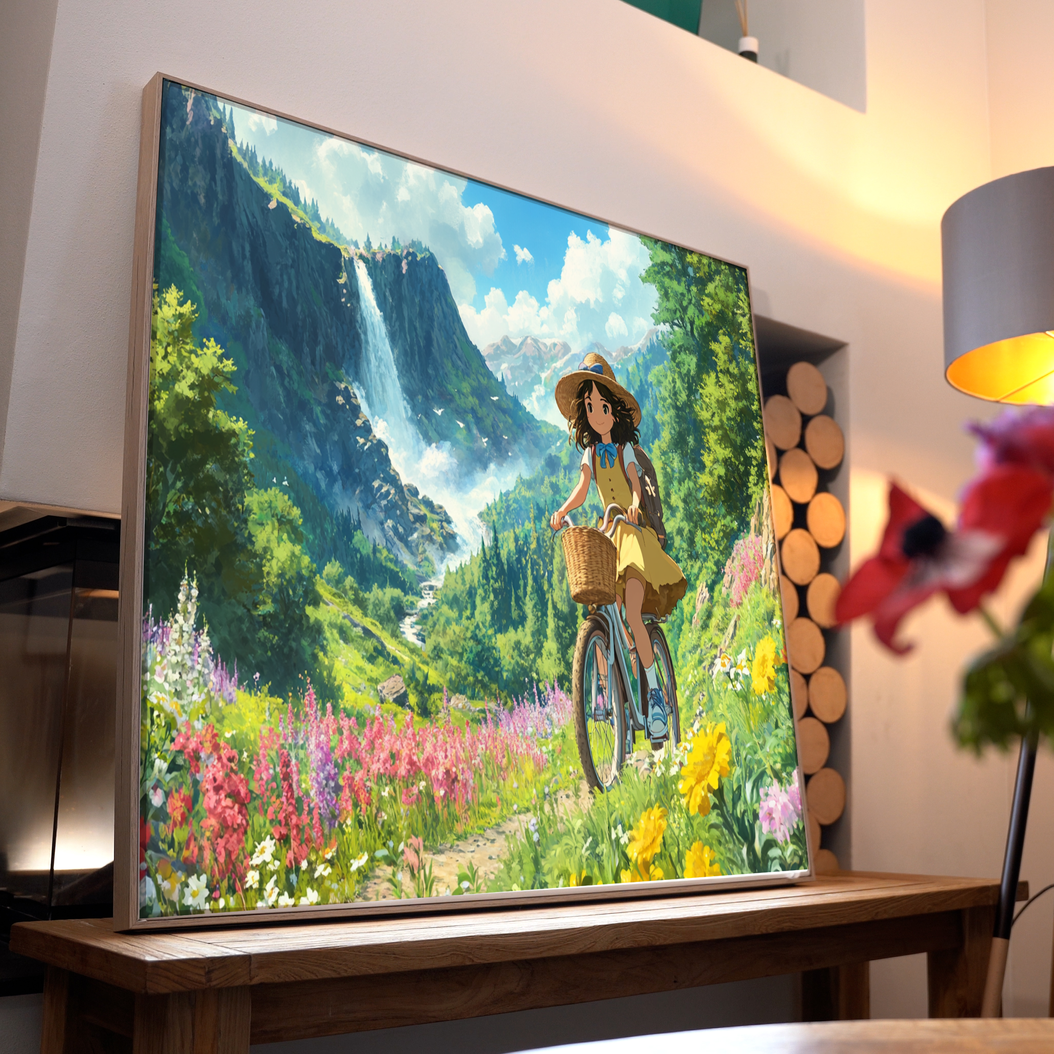 Anime Mädchen Naturlandschaft 2 | LED Bild