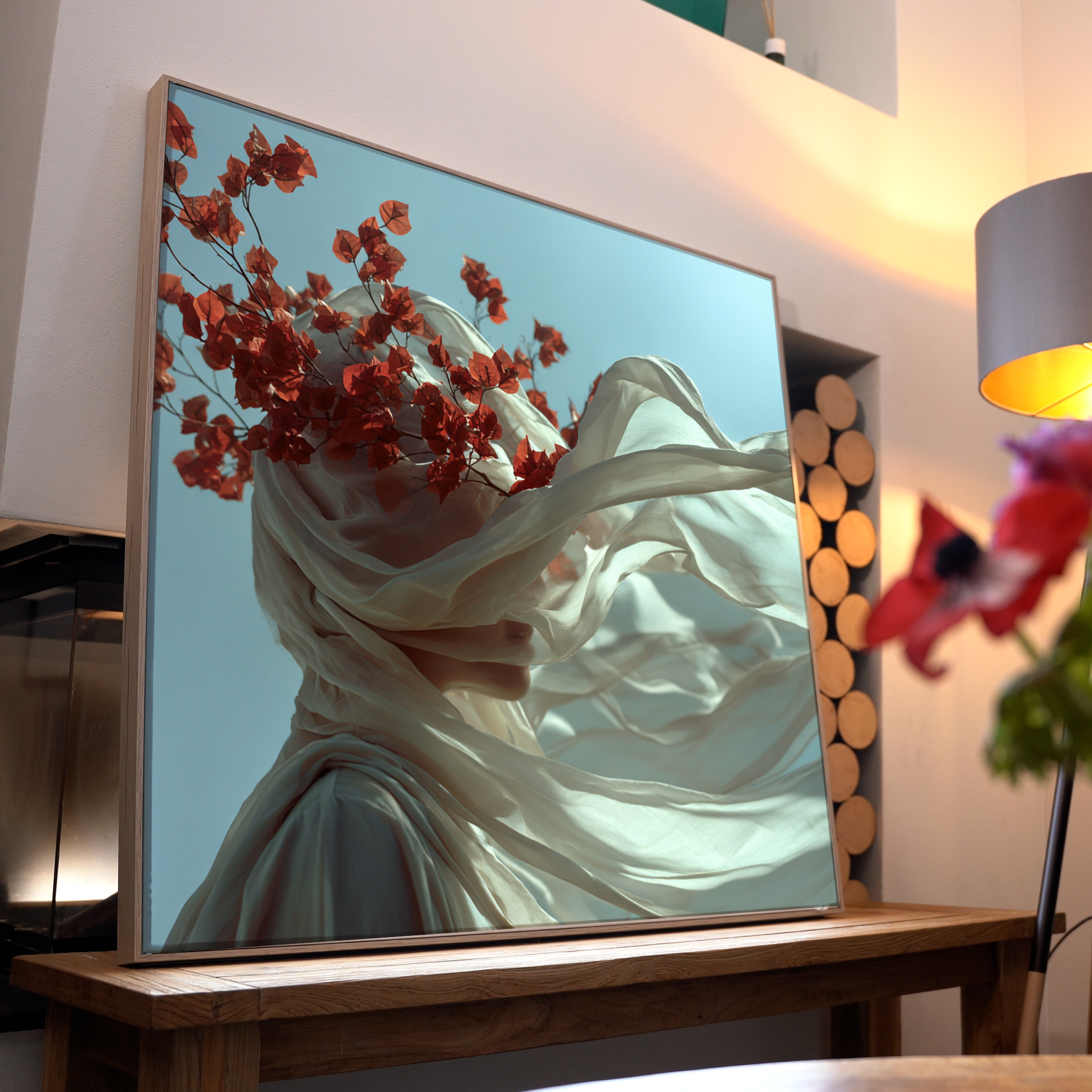 Frau im Weißen Gewand 1 | LED Bild