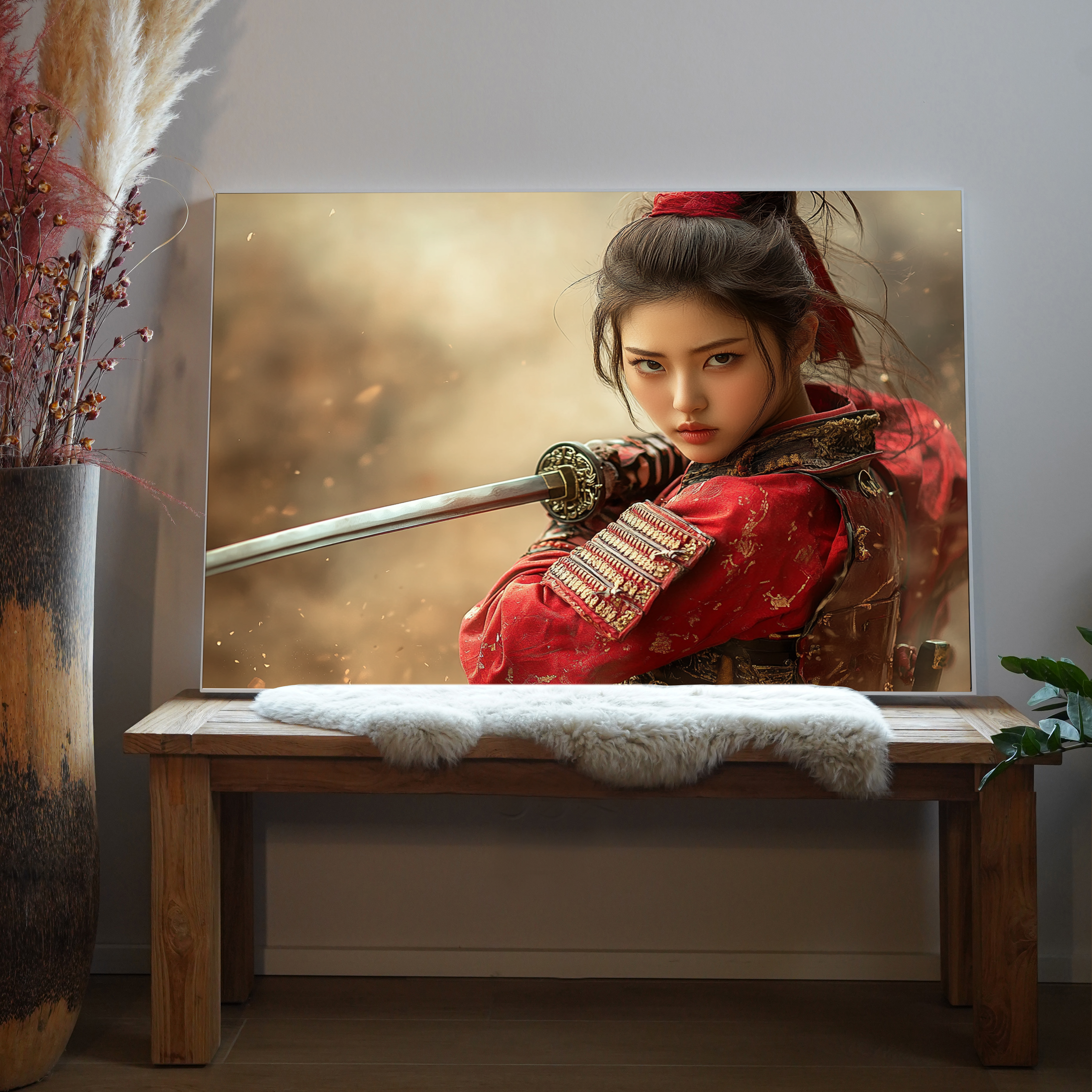 Asiatische Kriegerin | LED Bild