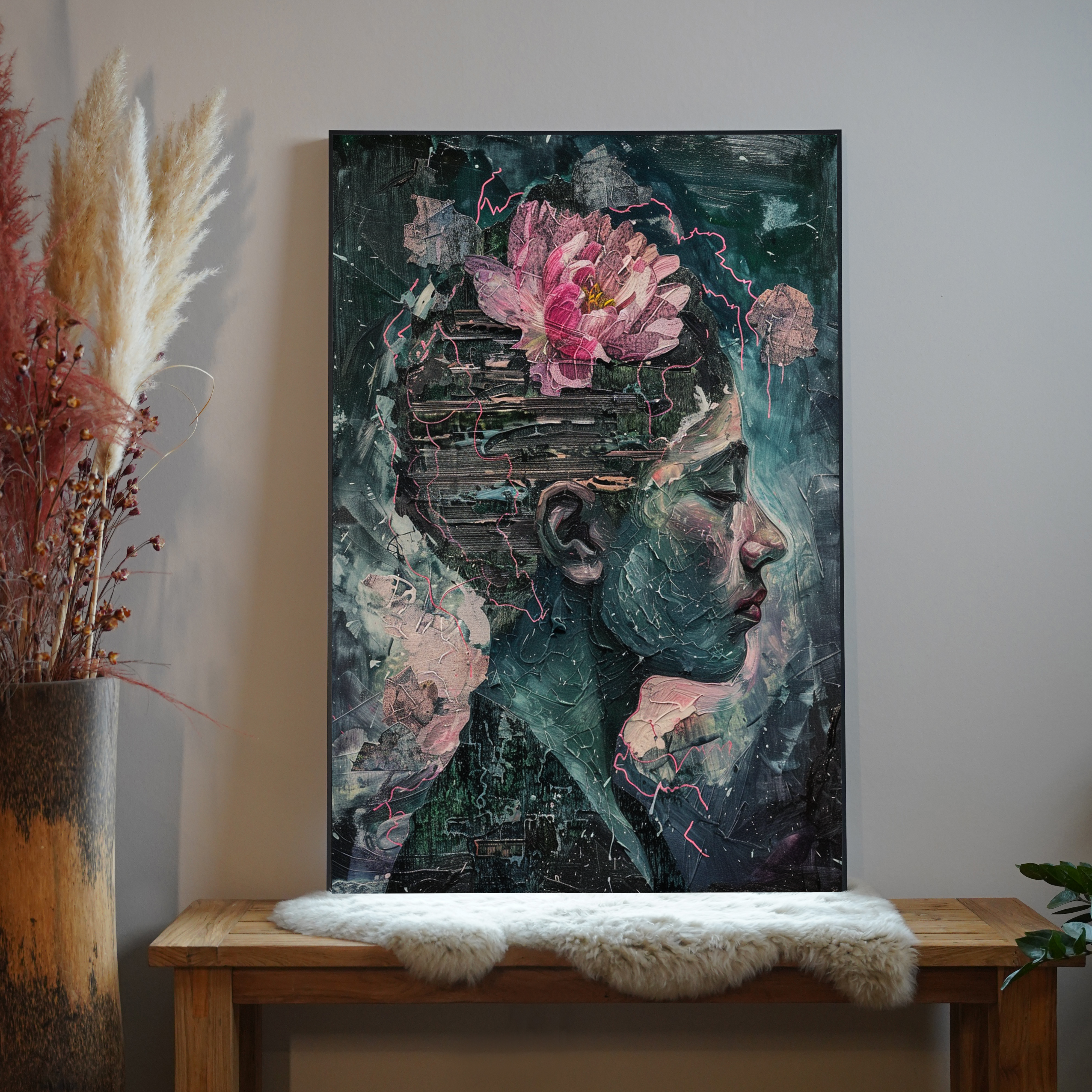 Abstrakter Blumenkopf 2 | LED Bild