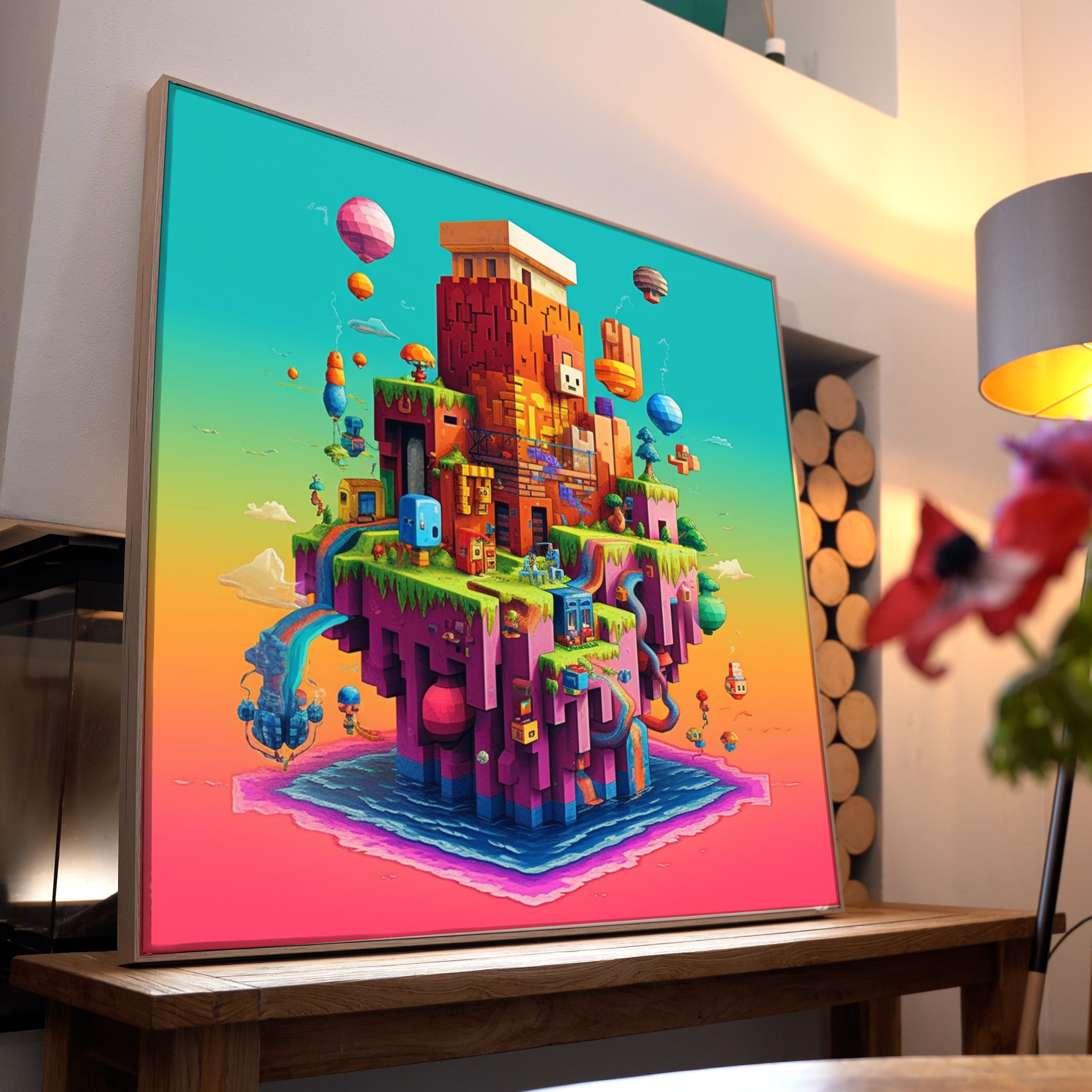 Blöcke Insel Abstrakt | LED Bild