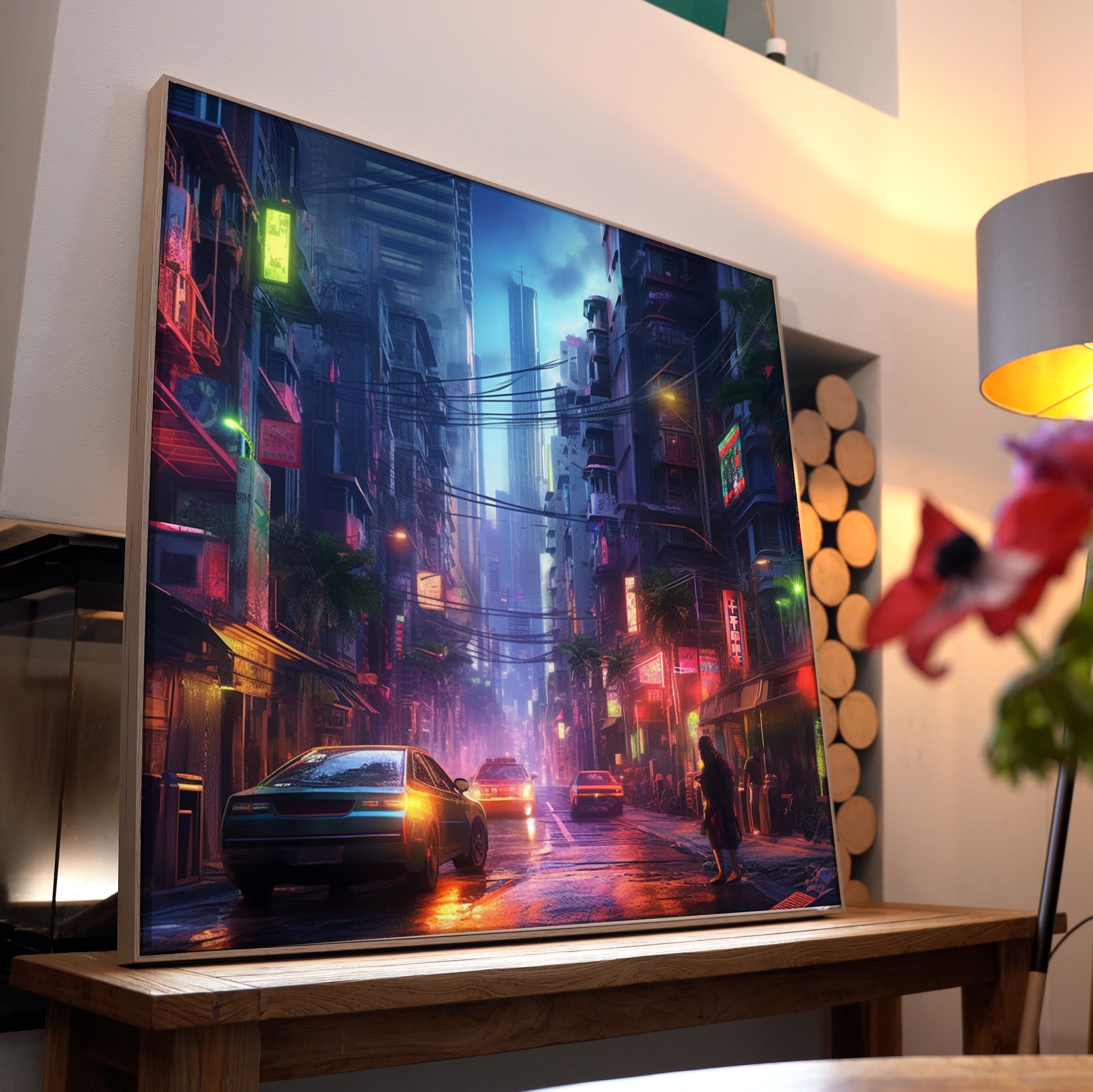 Cyberpunk Stadt 2 | LED Bild