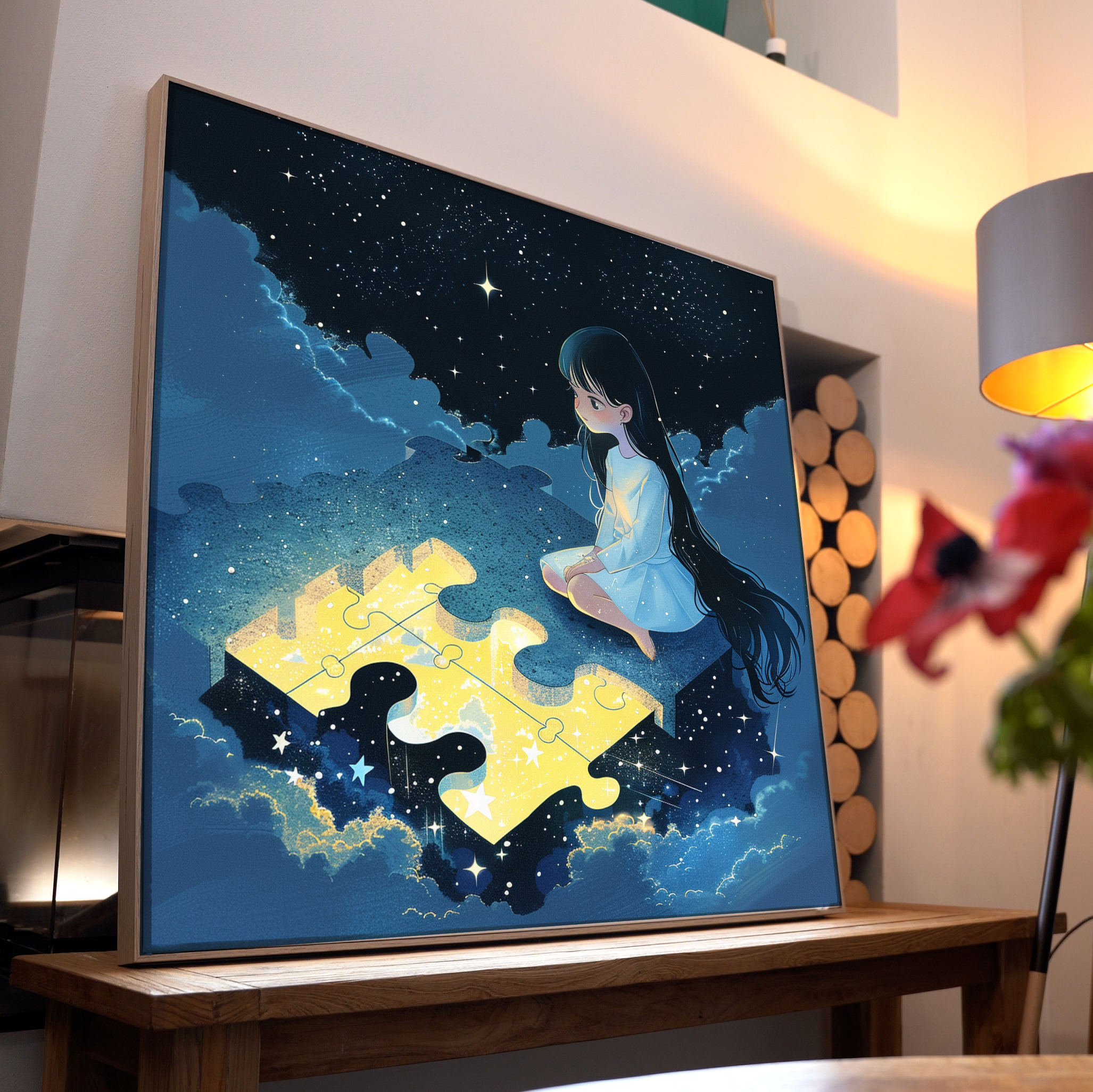 Galaxie Puzzle Kind 2 | LED Bild