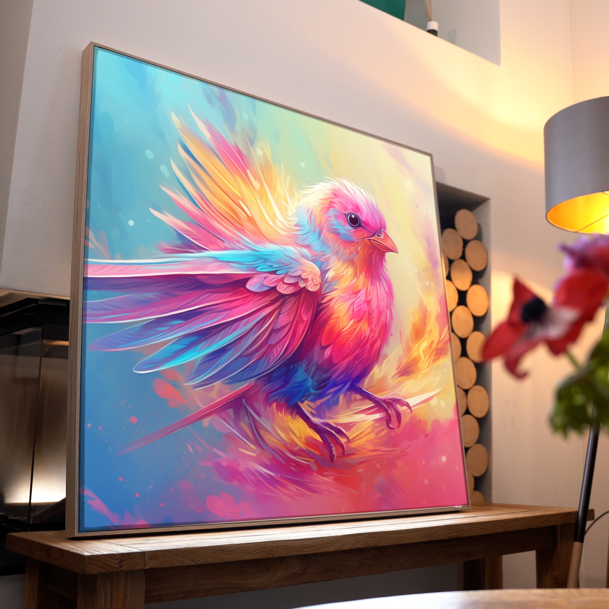 Vogel Verspielt Bunt Illustriert 1 | LED Bild