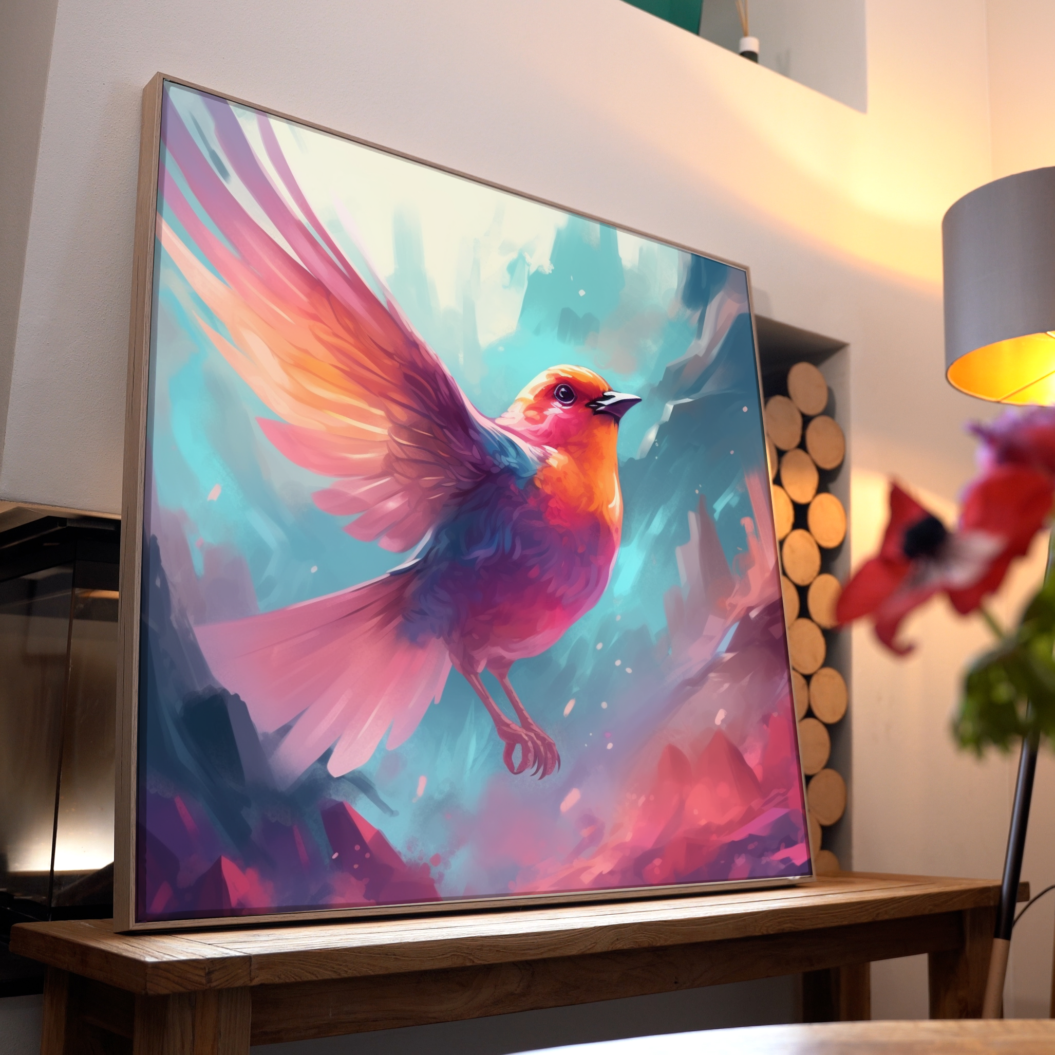 Vogel Verspielt Bunt Illustriert 2 | LED Bild