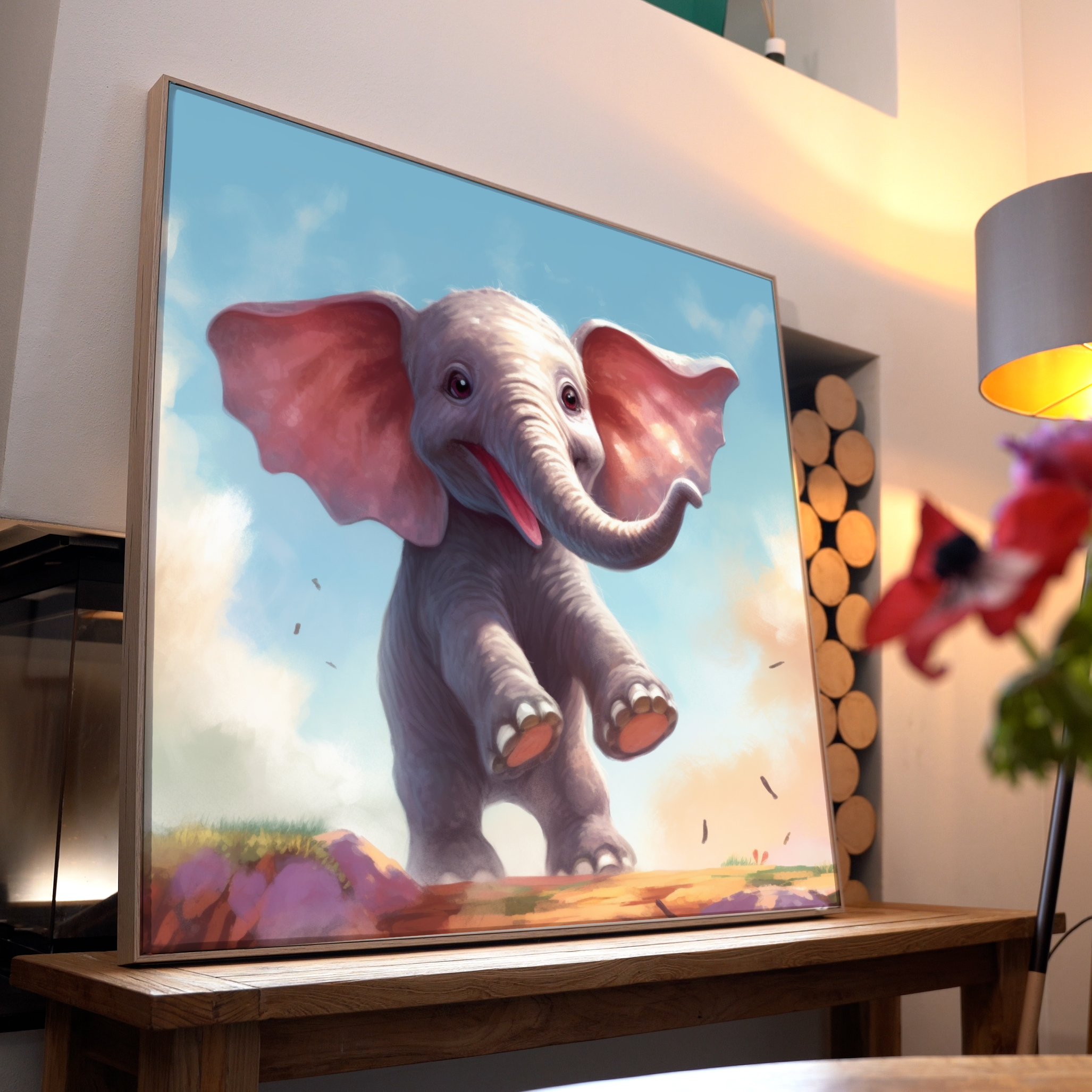 Elefant Verspielt Illustriert | LED Bild